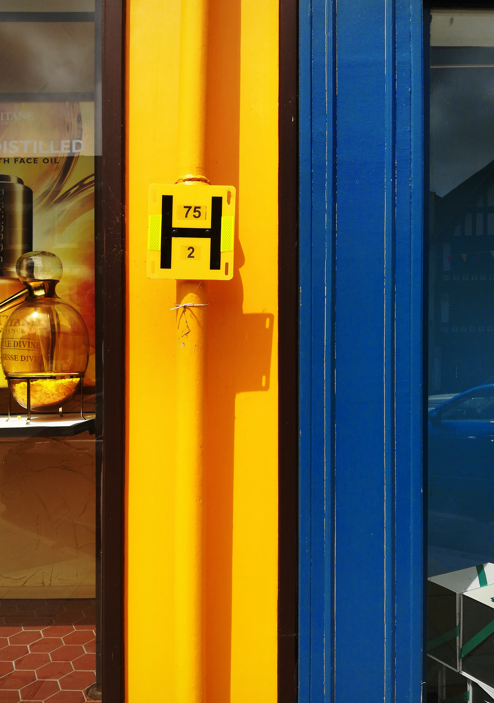 Two Shops Together, Gold & Blue