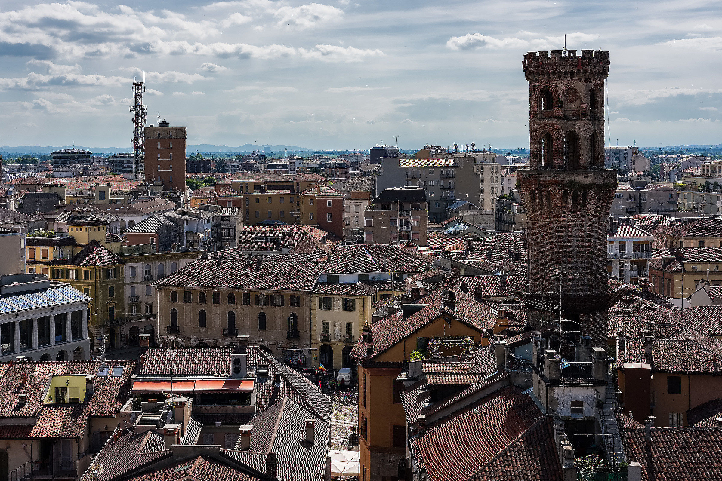 Vercelli, panorama dalla Torre Civica.