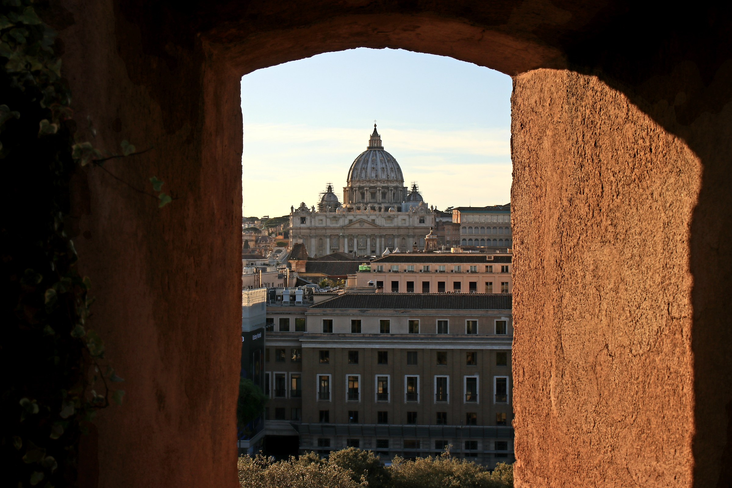 The window that reveals the Basilica of St. Peter