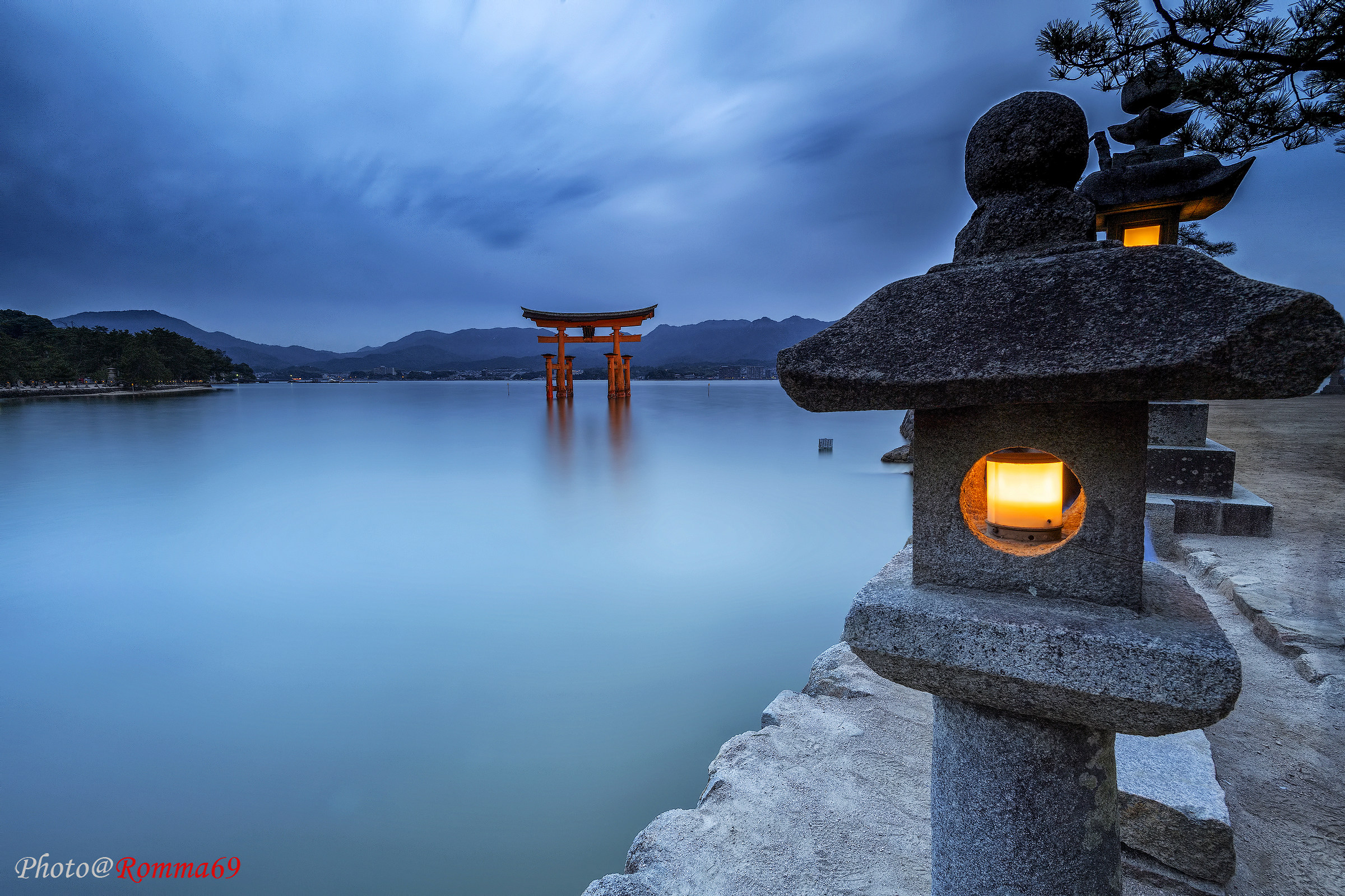Ora blu a Itsukushima Shrine