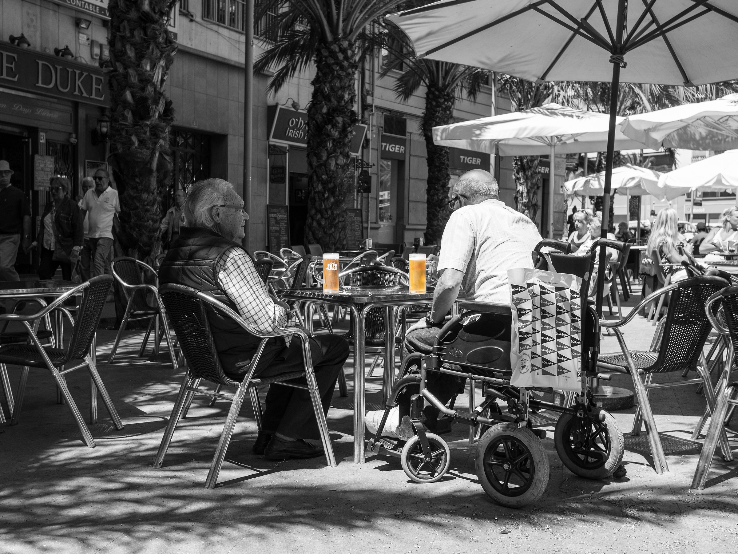 We were two friends at the bar