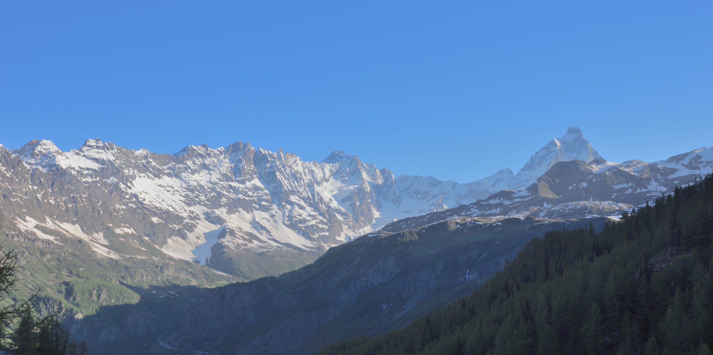 From the Laver with the sun beginning to invade Val