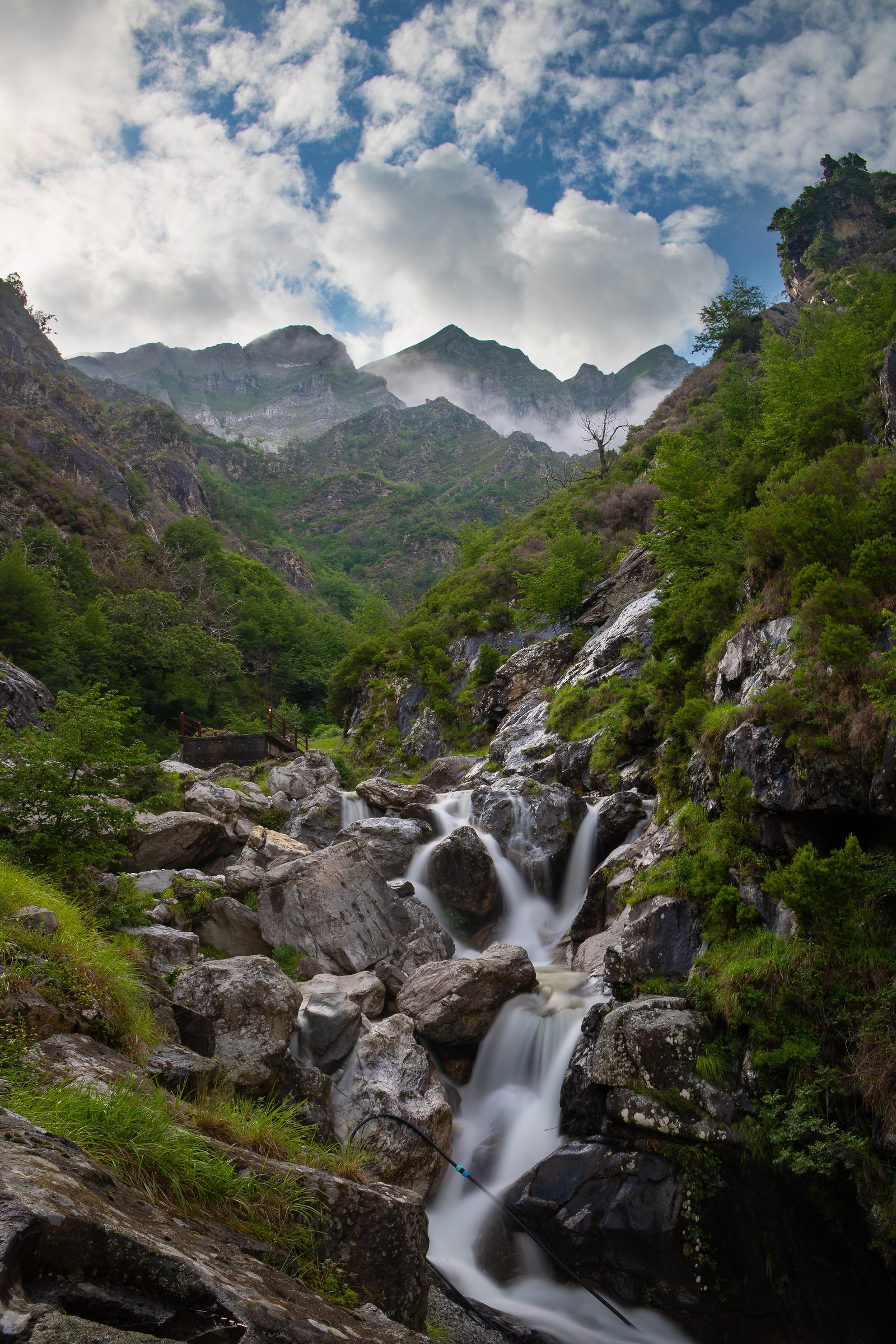 Going up the waterfall...