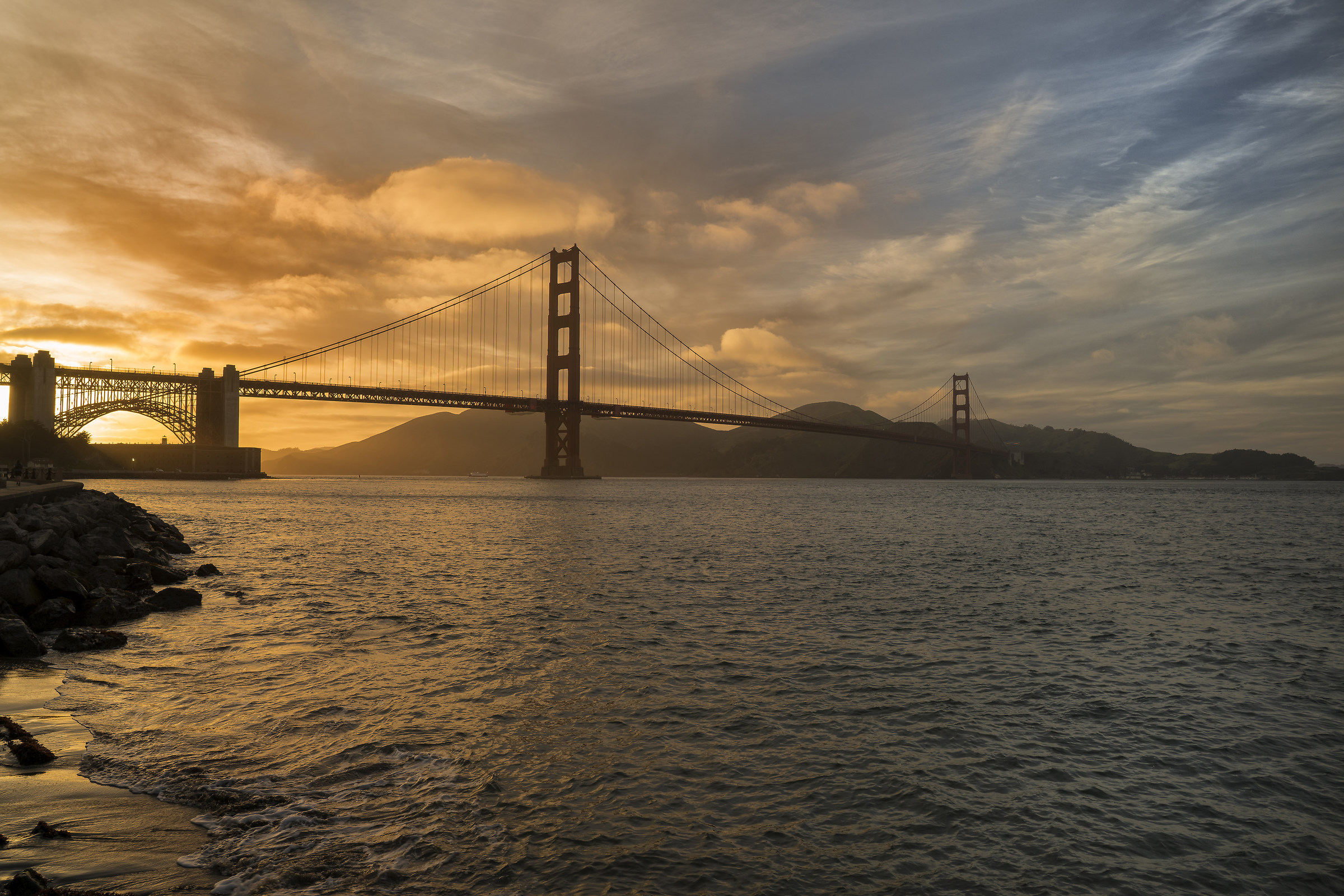 Sunset on the Golden Gate Bridge