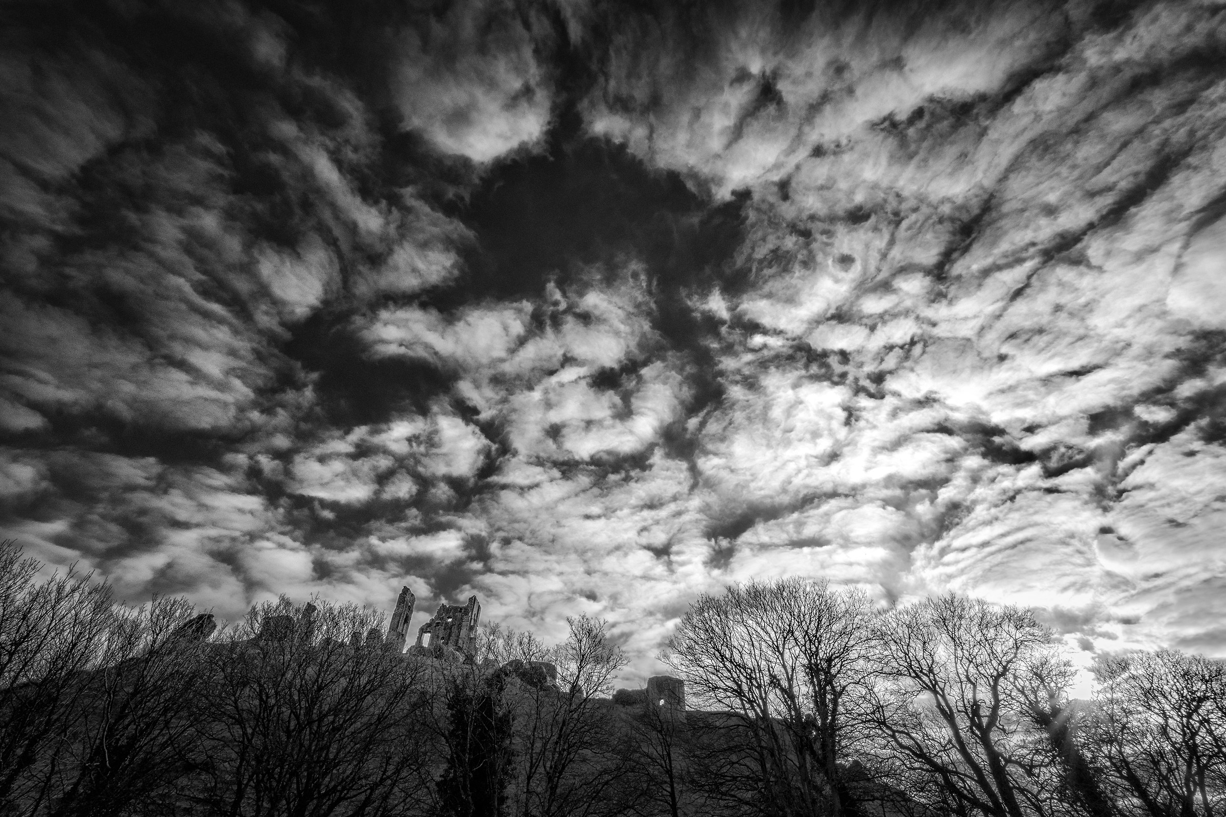 The Skies Above Corfe Castle