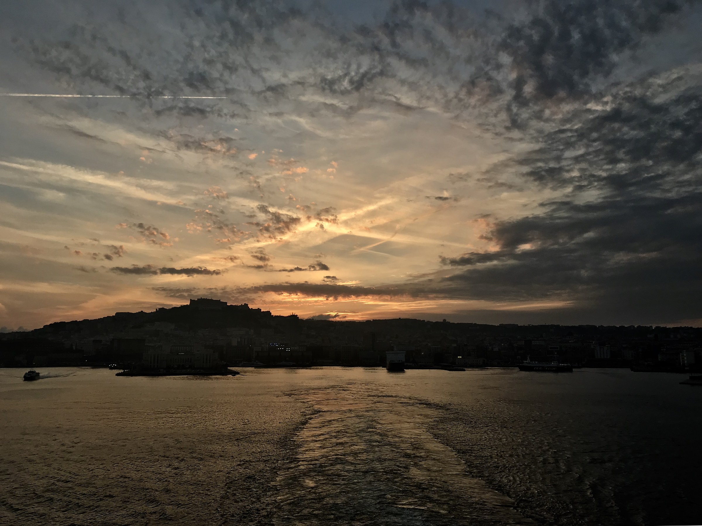 Naples-Palermo at sunset