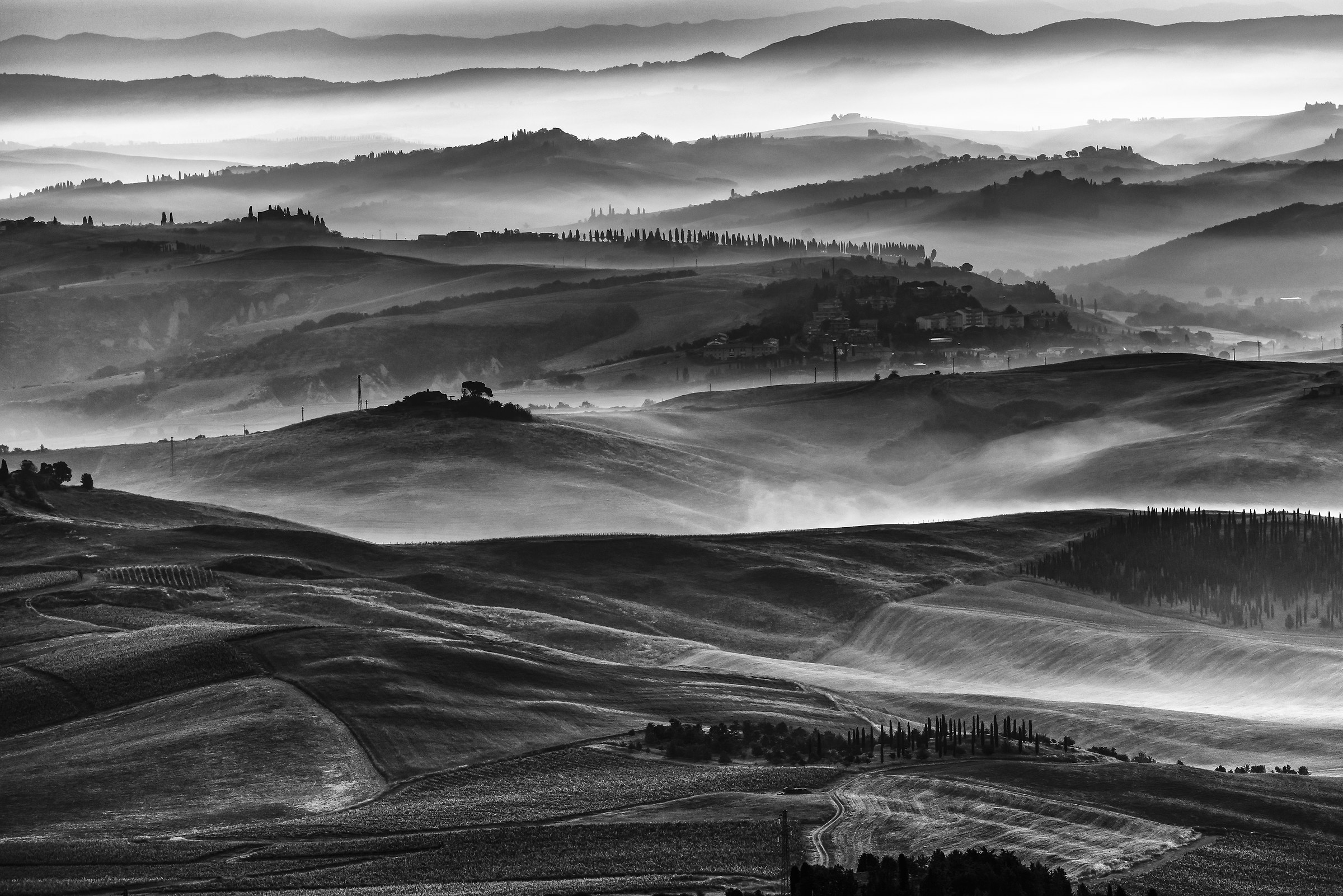 nebbie in val d'Orcia
