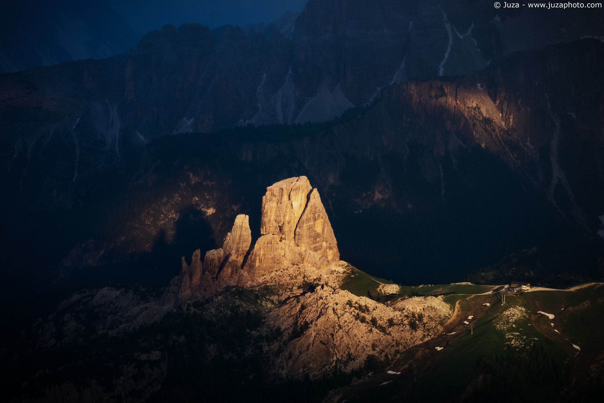 Last light on the five towers