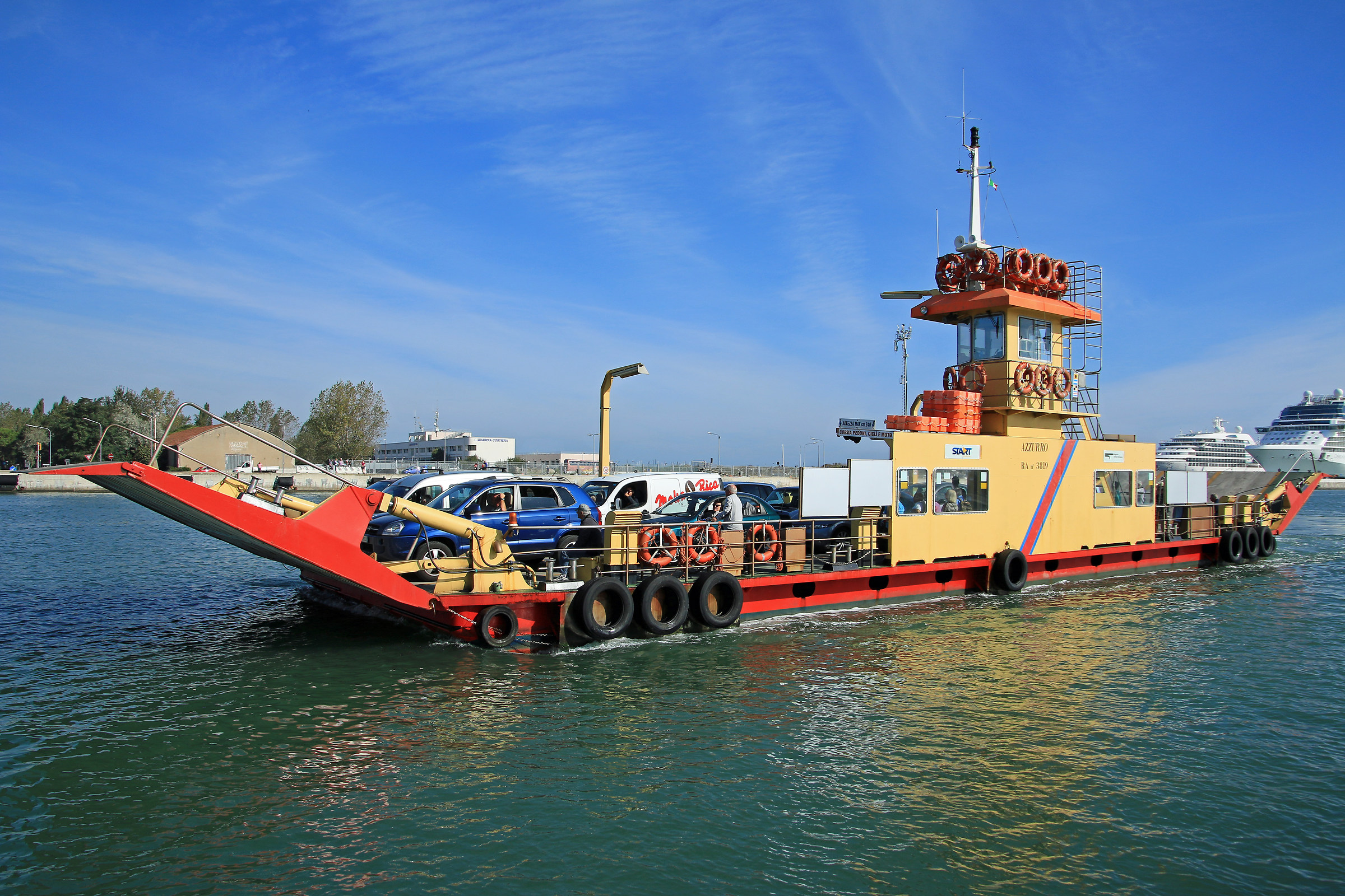 Ferry in the canal of Ravenna