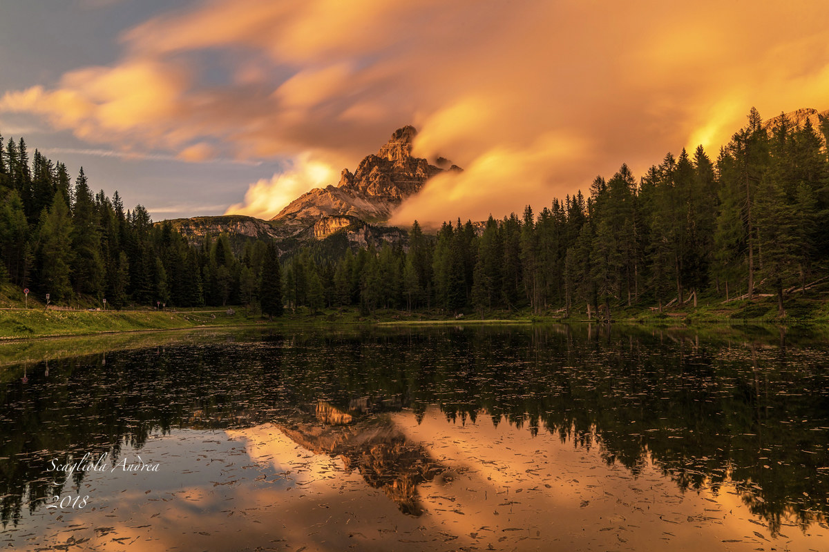 Sunset of fire in Antorno