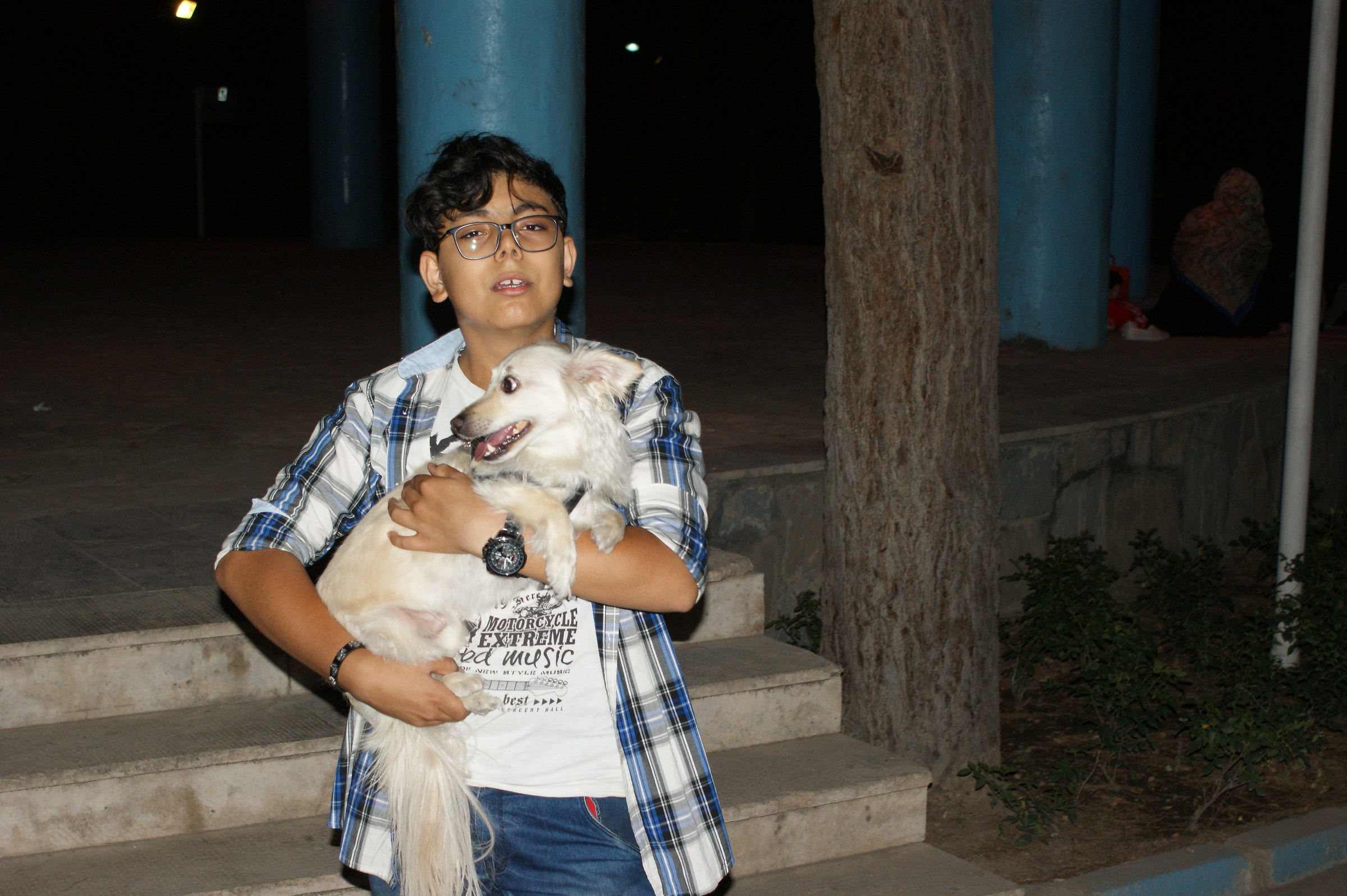 Parsa with his dog  1