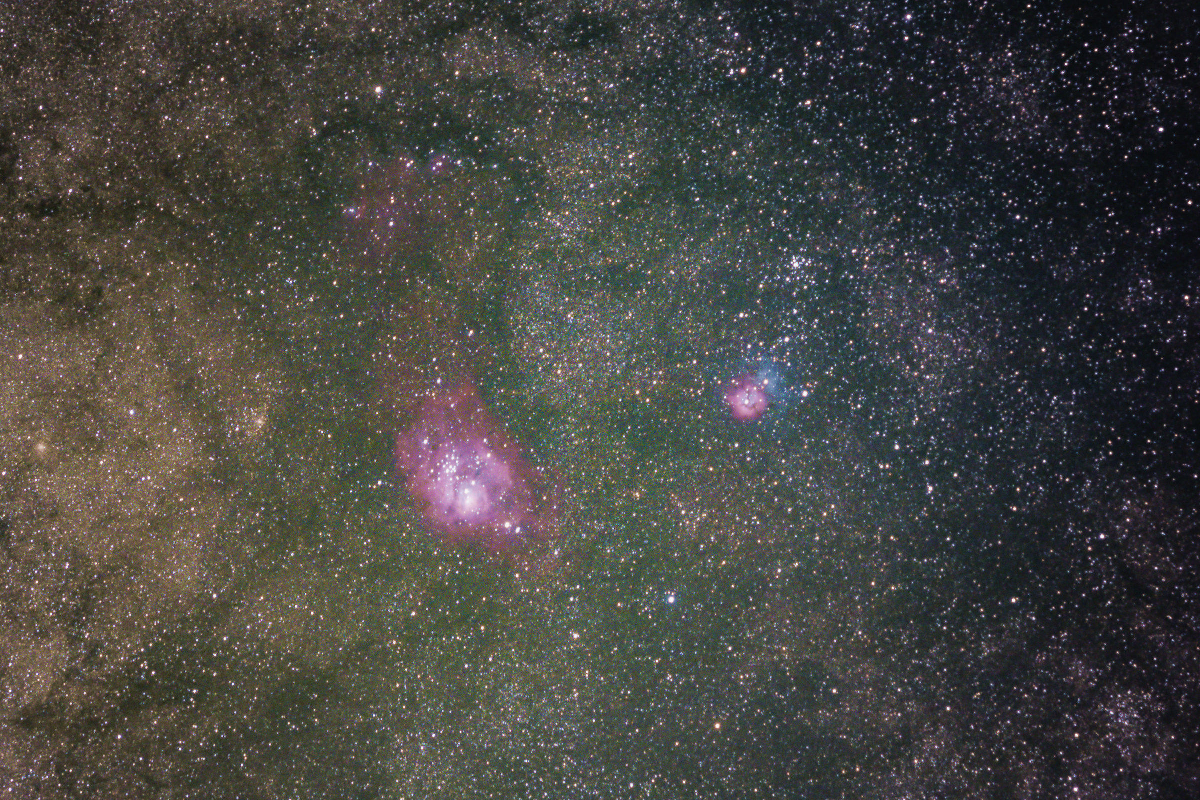 M8 Lagoon Nebula and M20 Tritrusto