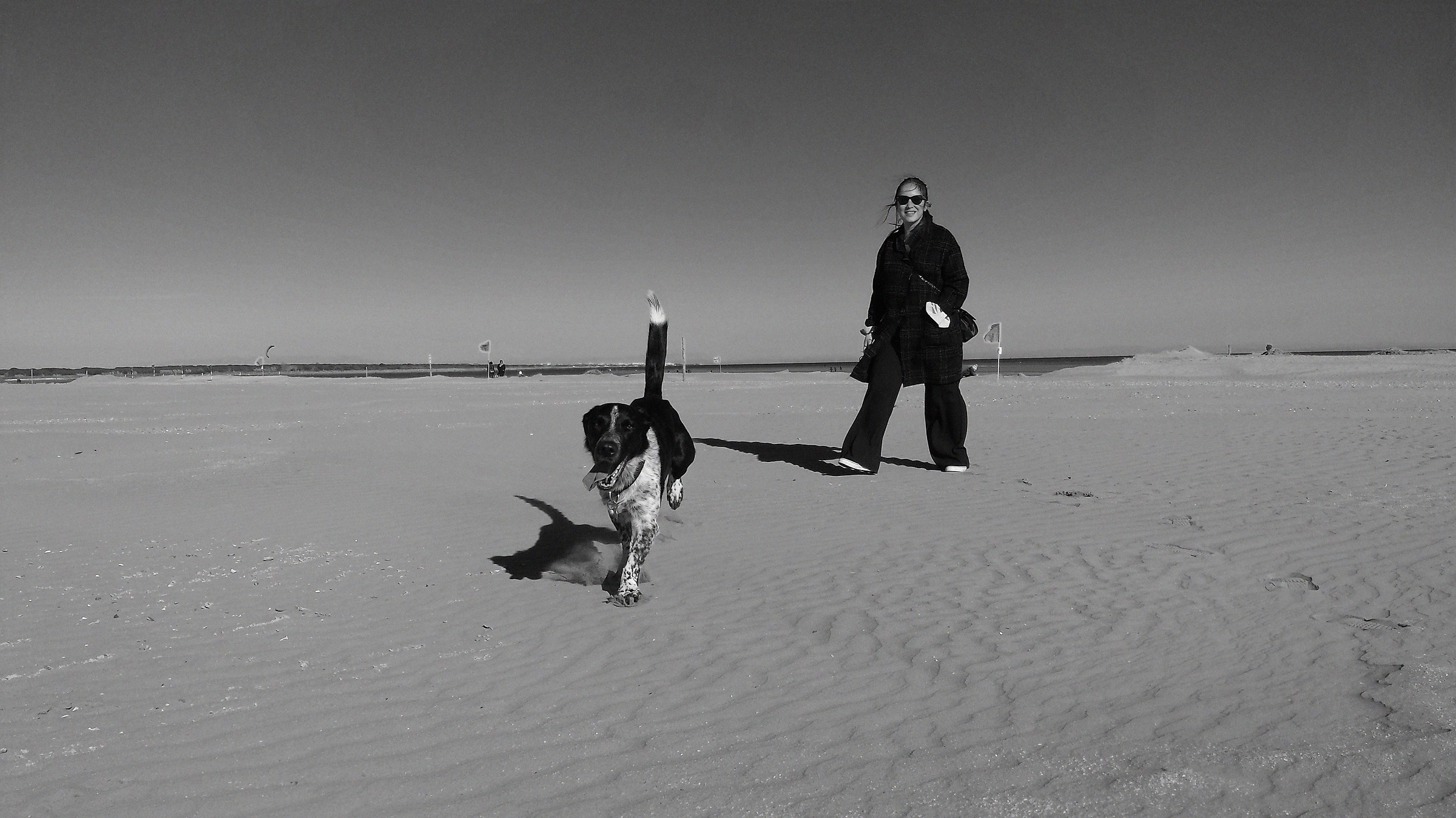 Black and white at the beach
