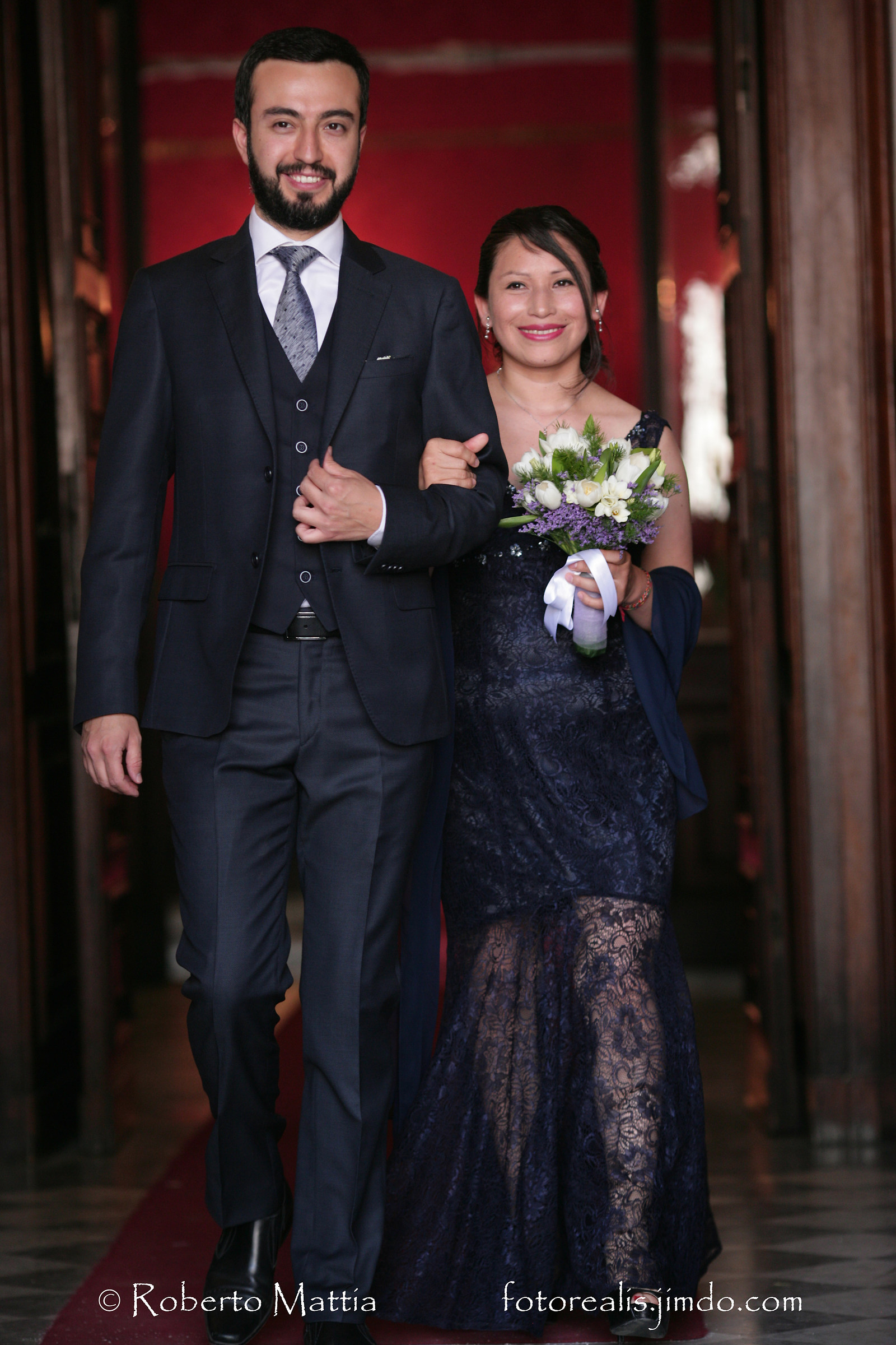 Smiling Bride and Groom