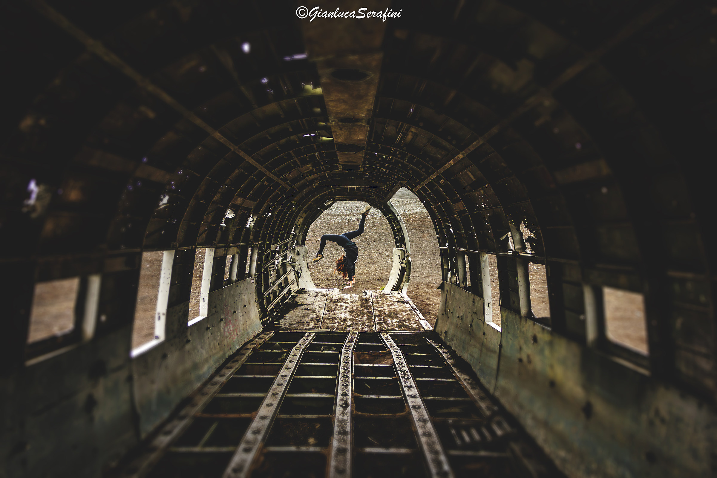 Dancing in the plane Wreck-Iceland