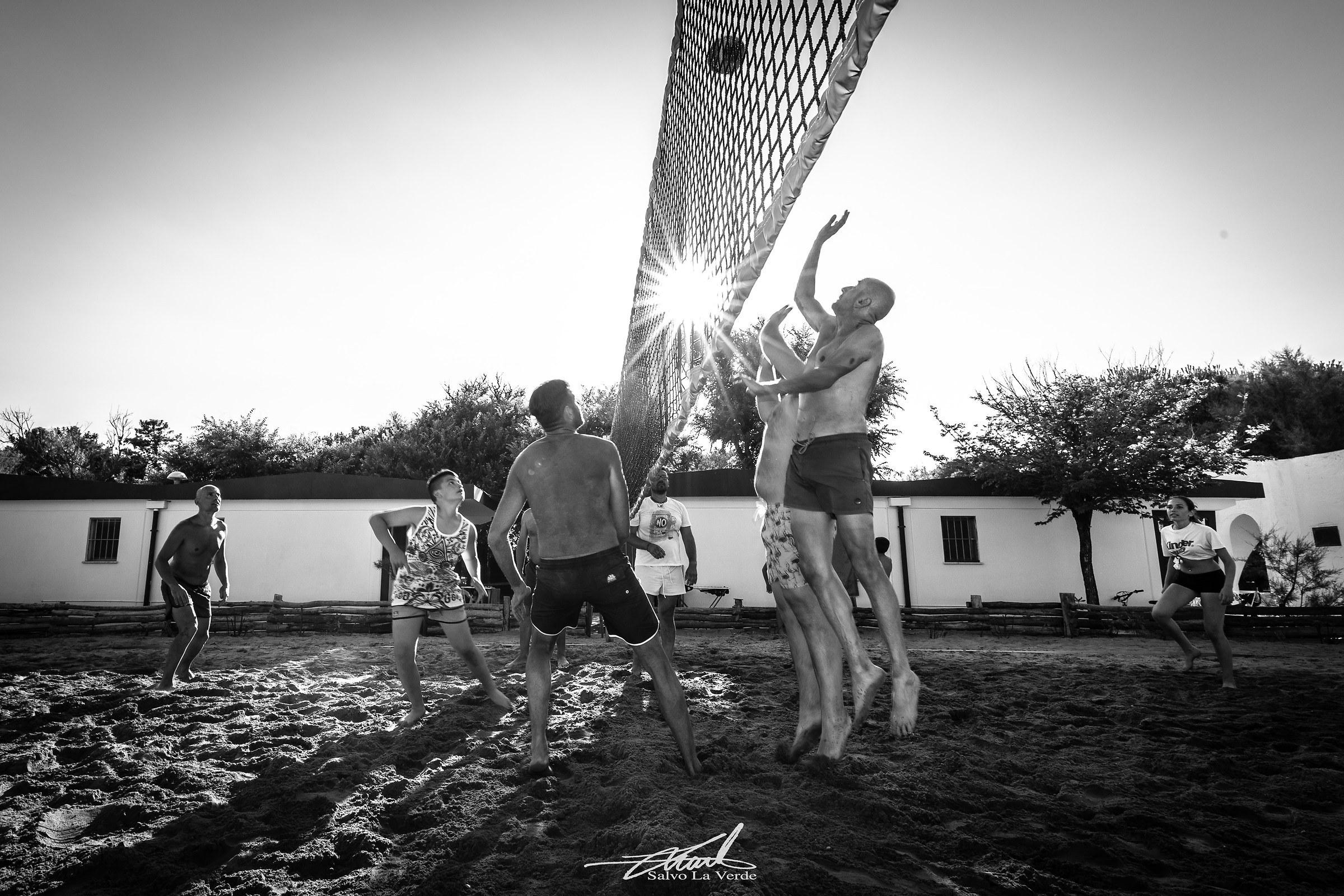 Beach Volleyball in backlight