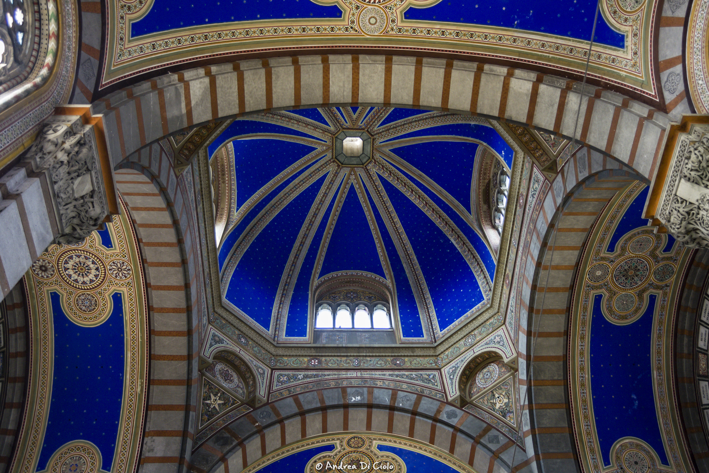 Ceiling of the monumental cemetery of Milan