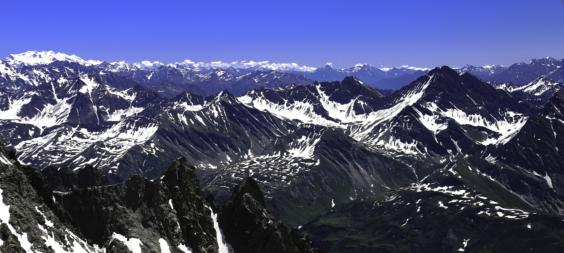 View from Punta Helbronner, Mont Blanc massif