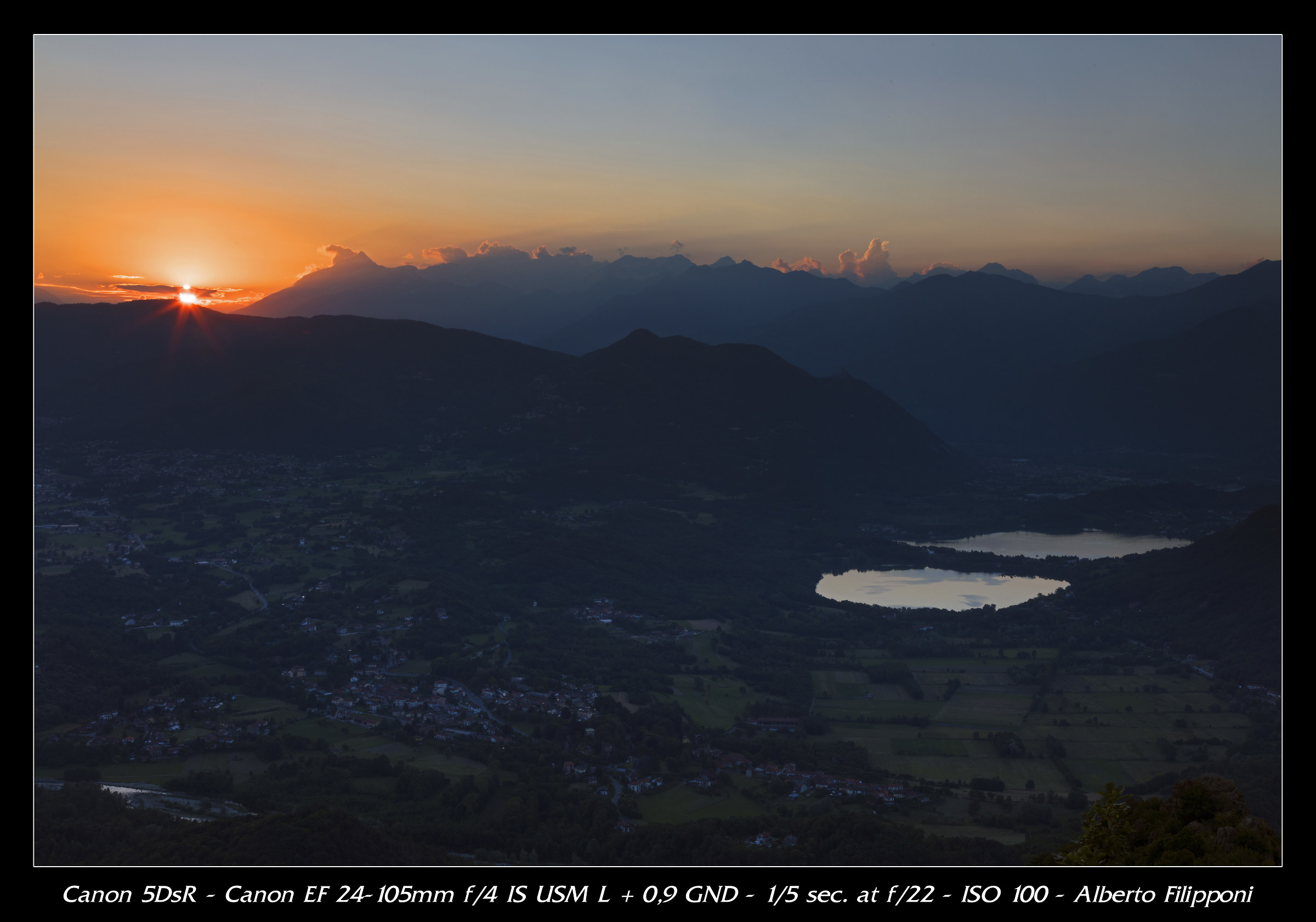 Sunset on the lakes of Avigliana