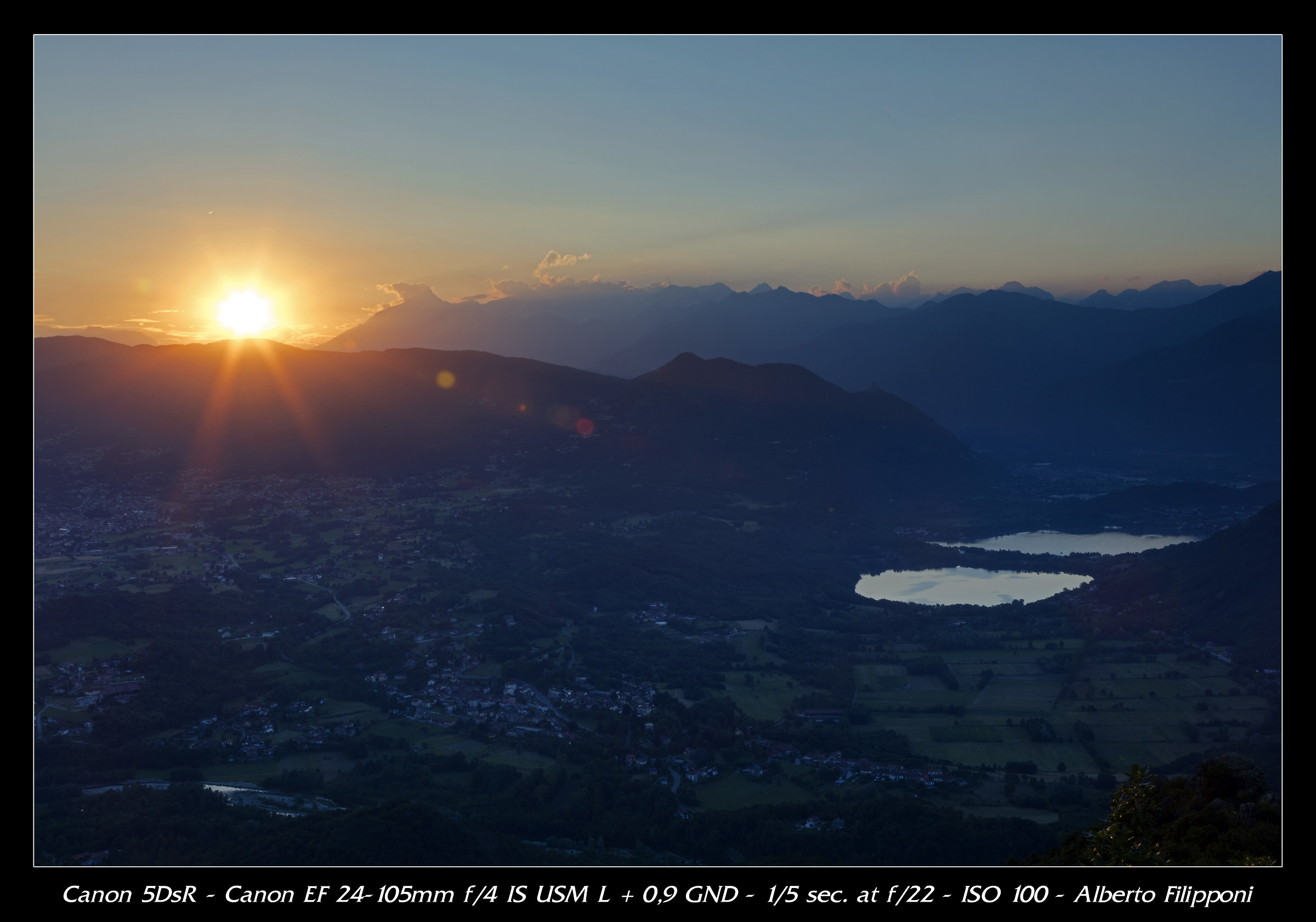 Sunset on the lakes of Avigliana