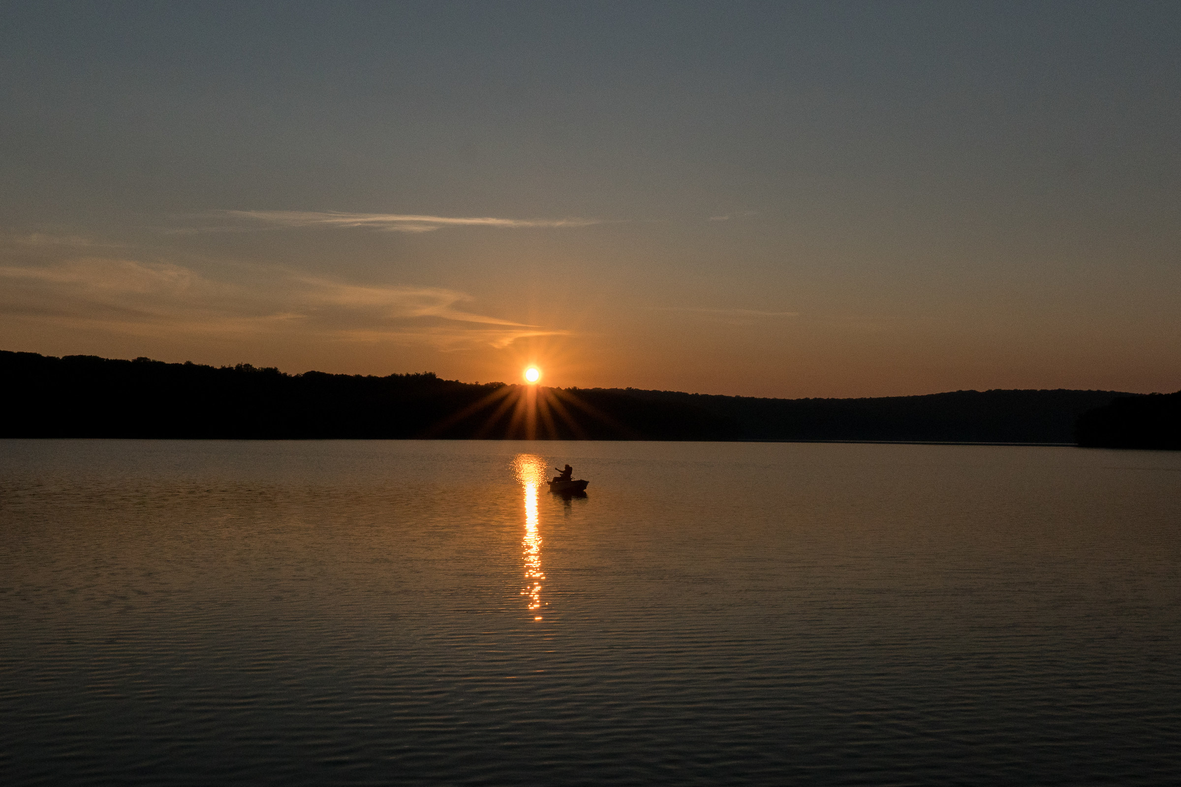 Pesca tramonto Lago Greenwood