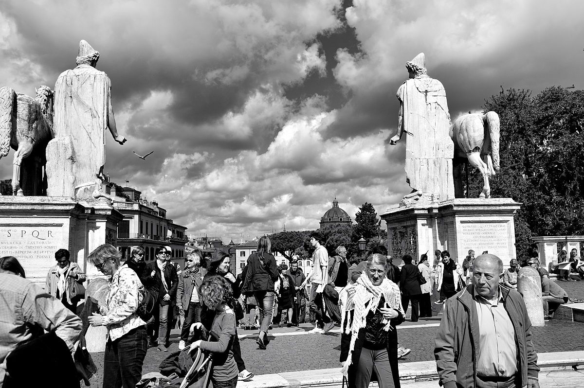 Piazza del Campidoglio in b/n