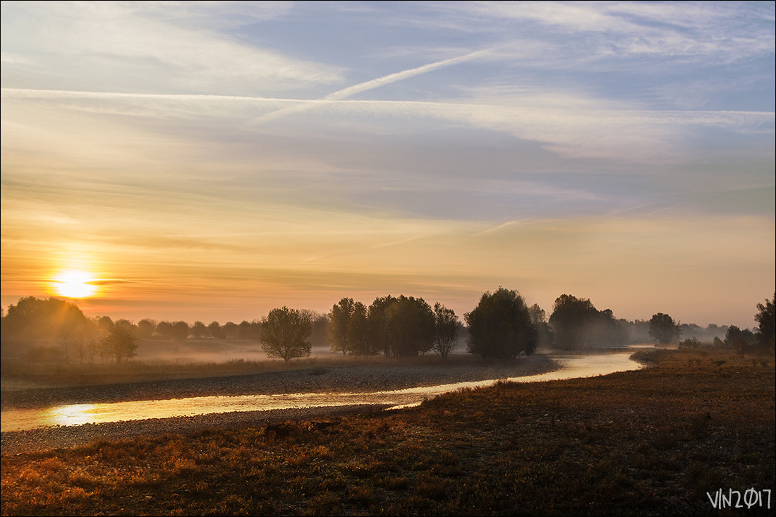 Alba sul fiume Serio, novembre 2017
