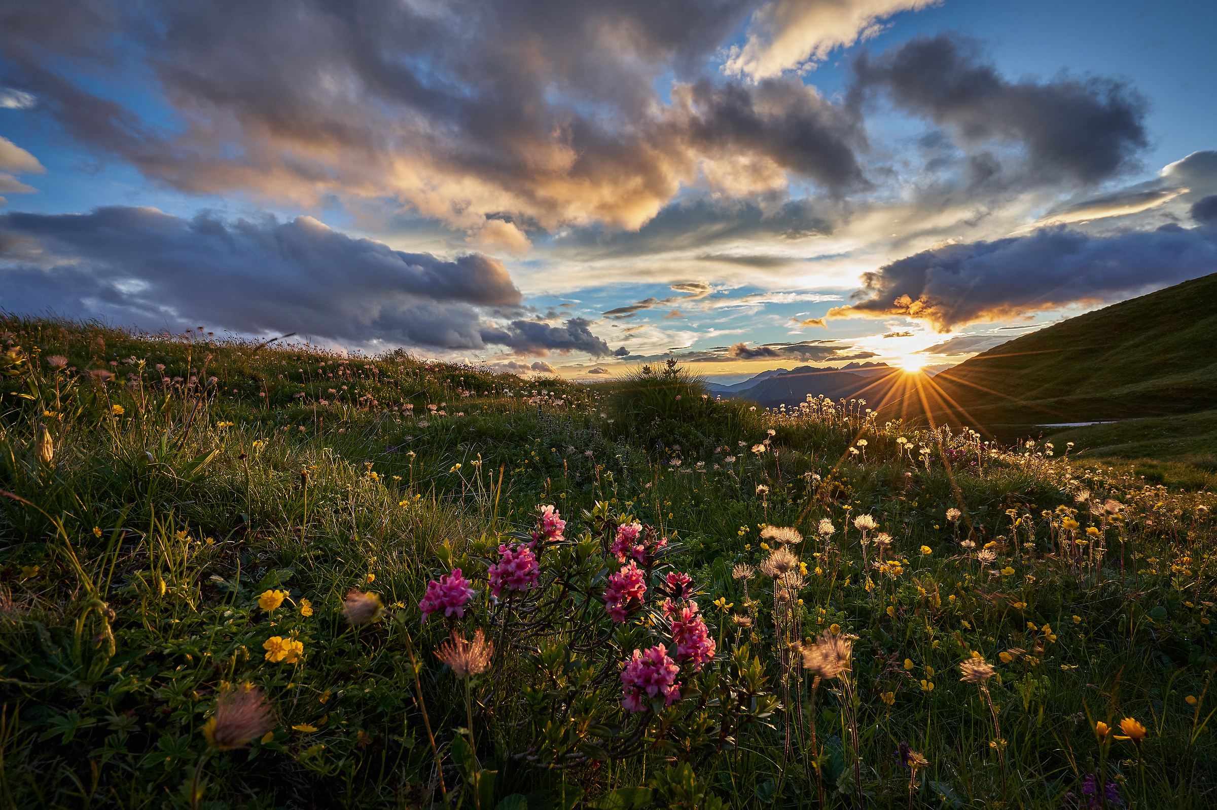 Sunset at Passo Rolle