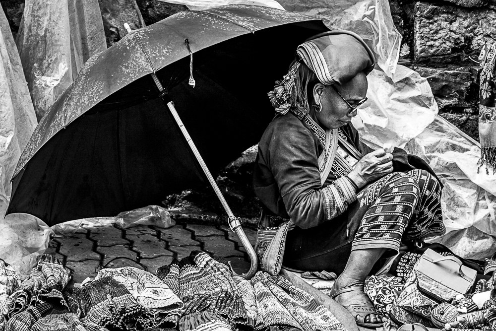 Working in the shade