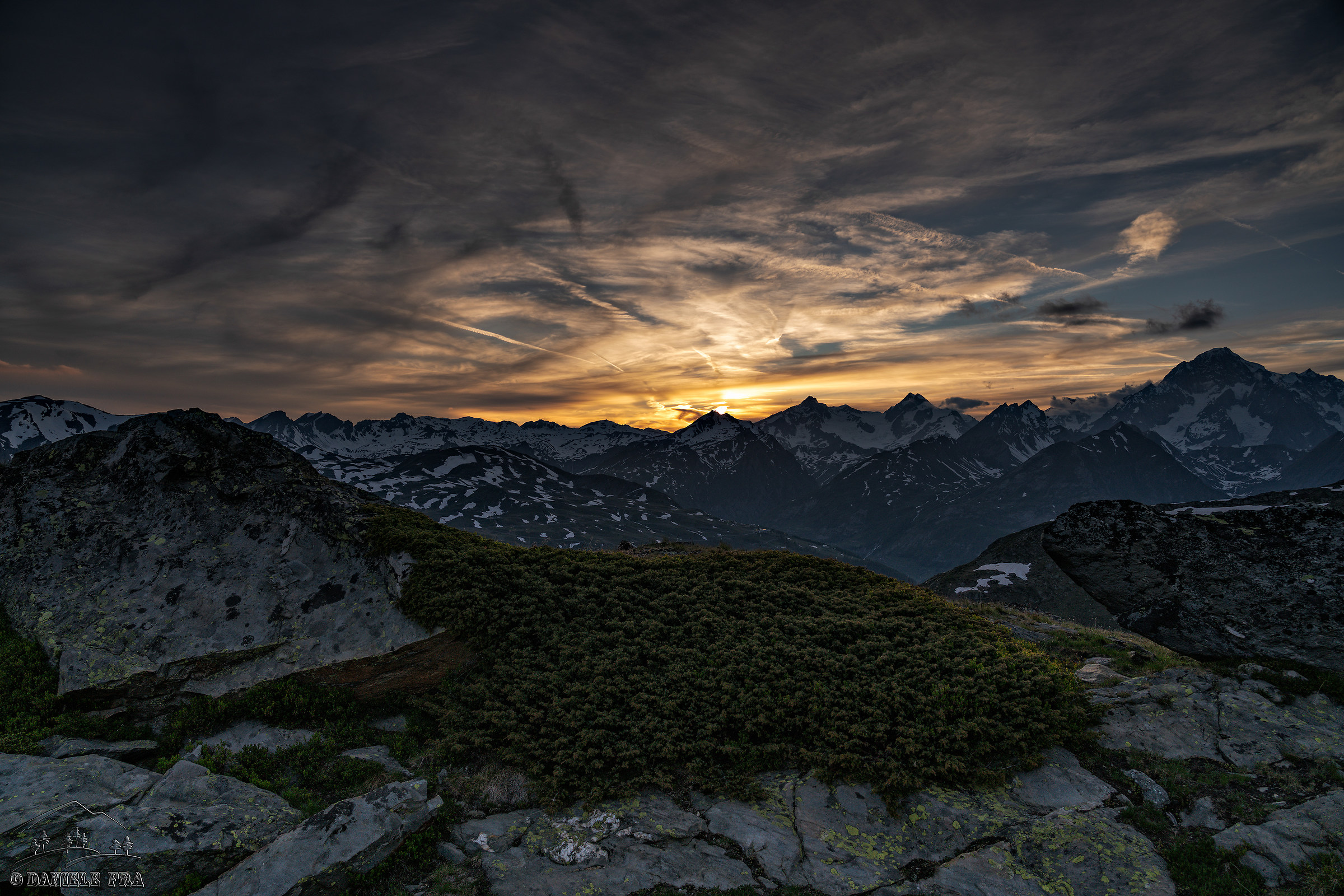 Tramonto sul gruppo del Monte Bianco