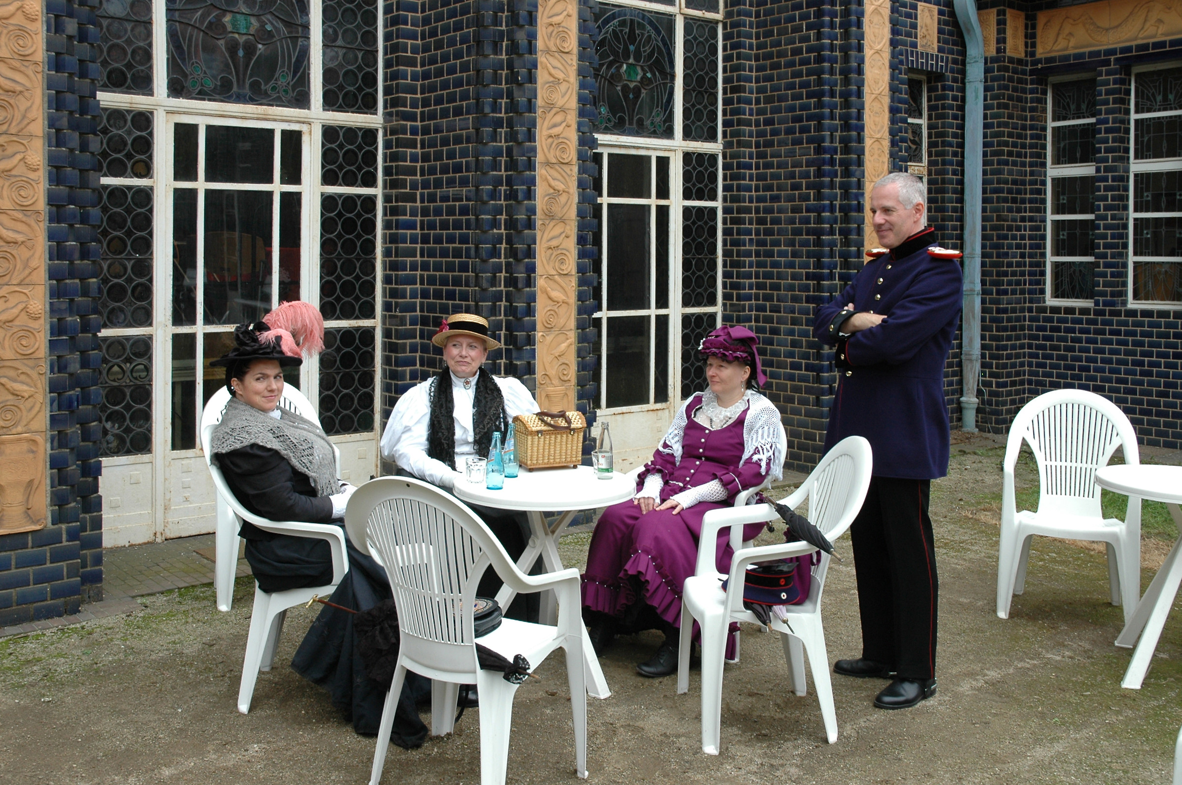 Ladies in plastic chairs