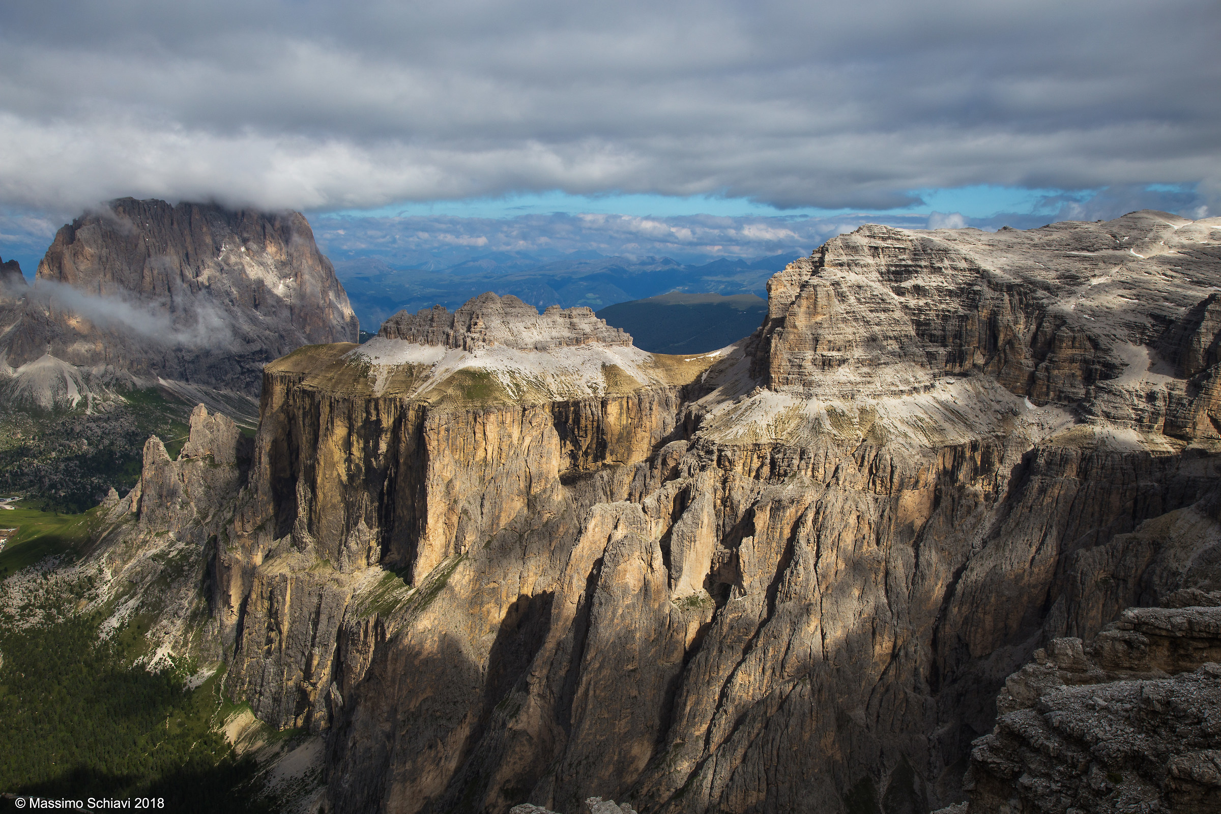 Between Lights and Shadows: Western peaks of the Sella group...