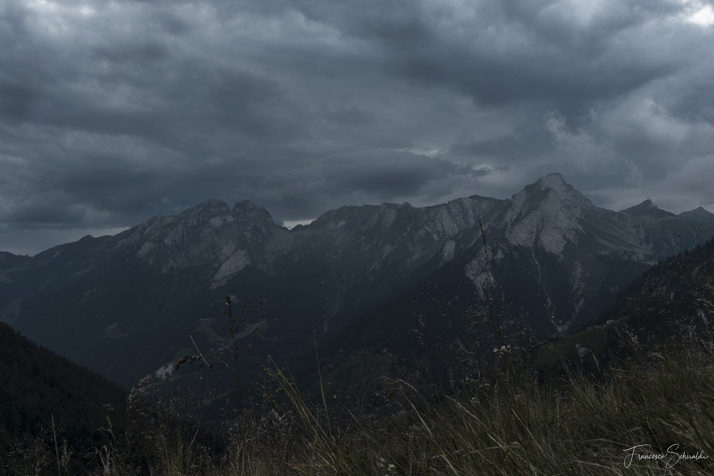 Plain of Vigezzo before the thunderstorm