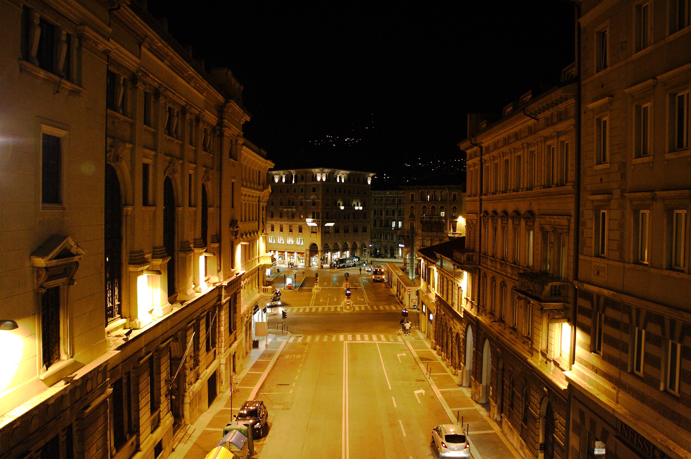 Street of the center of Trieste Night