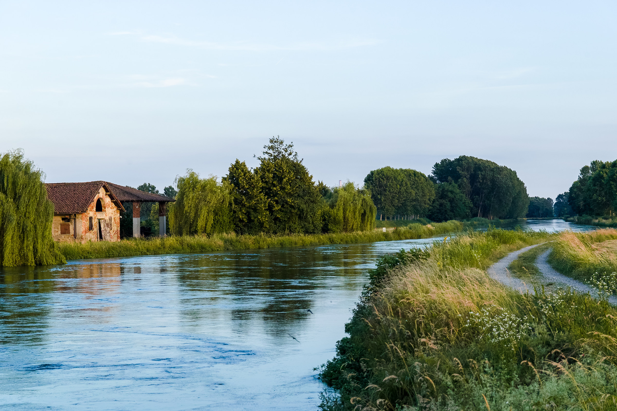Cascina Villambrera from the north, towards evening