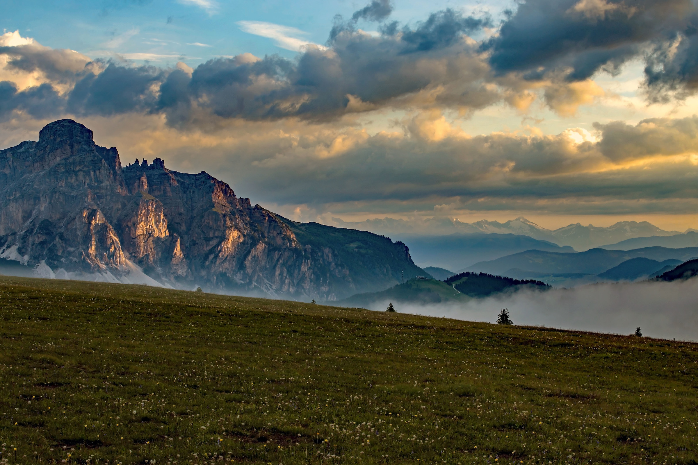 Sunrise on the Sassongher