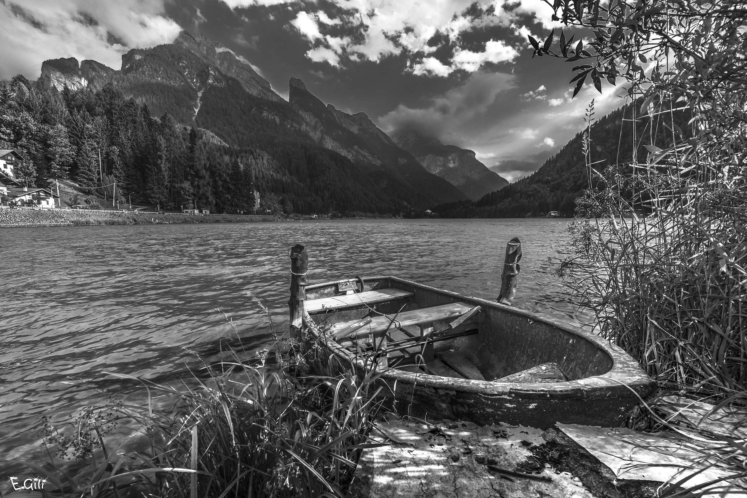 Boat of Lake B&W