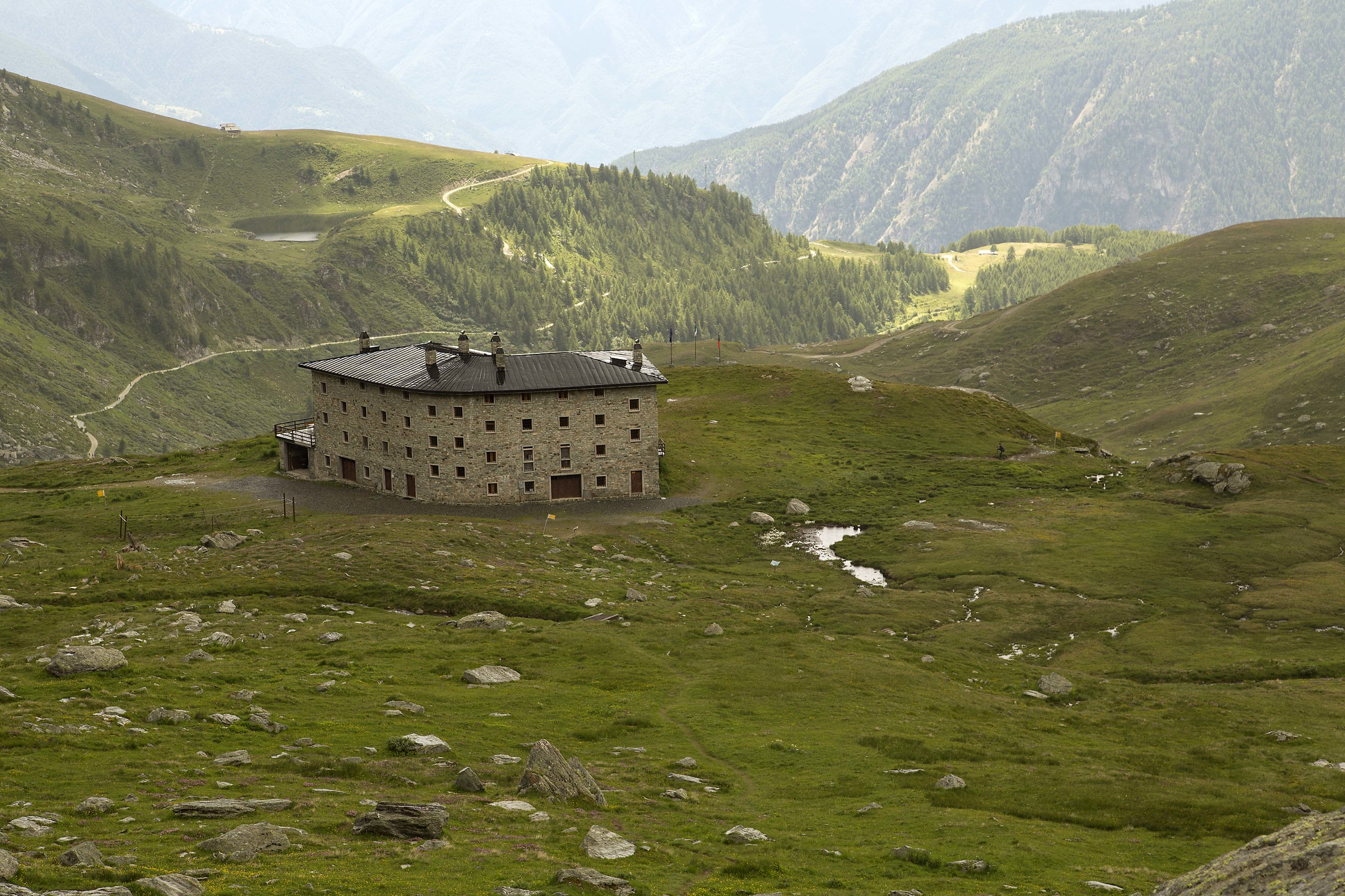 The Arp hut, in the rain.