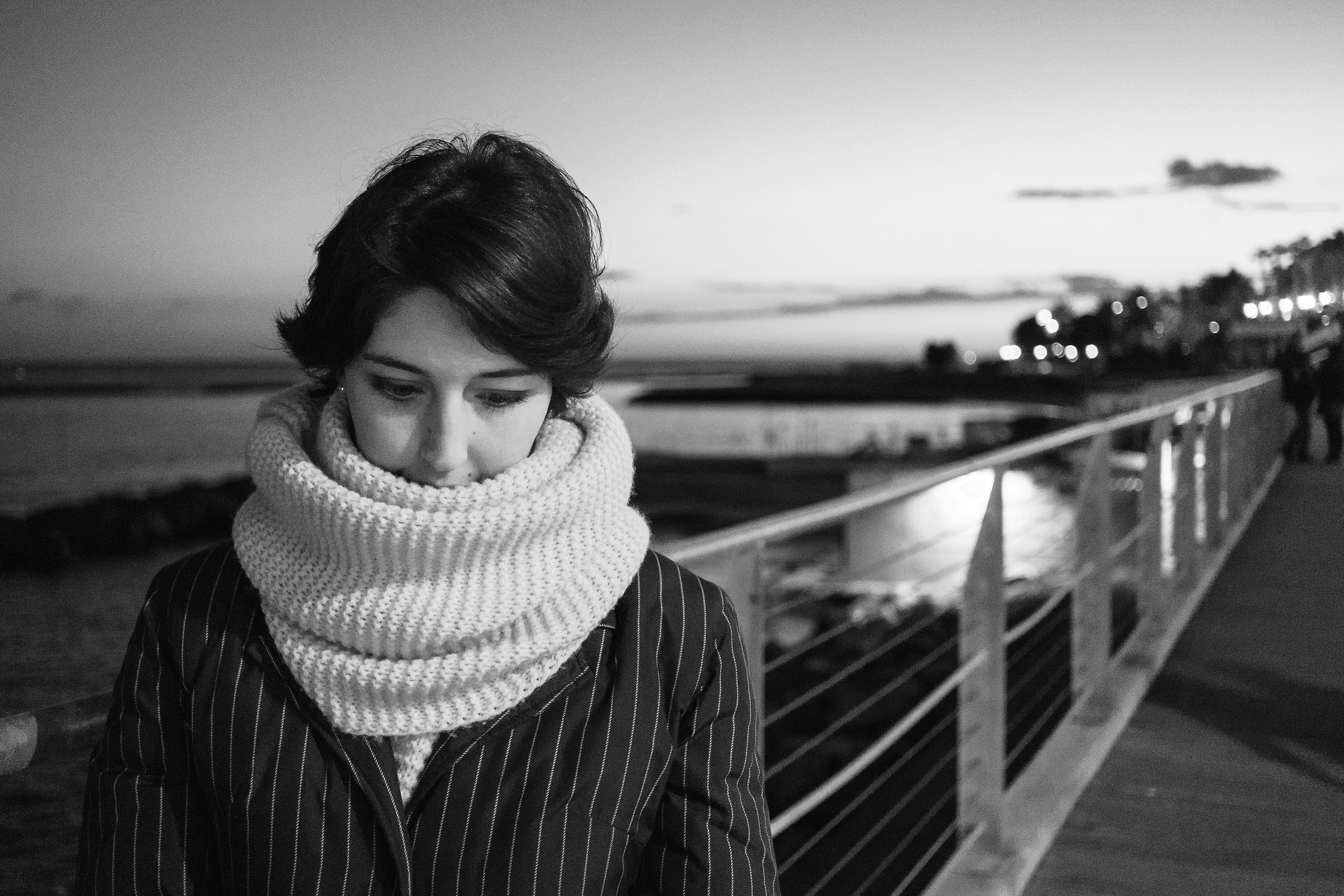 The long sea in the evening.