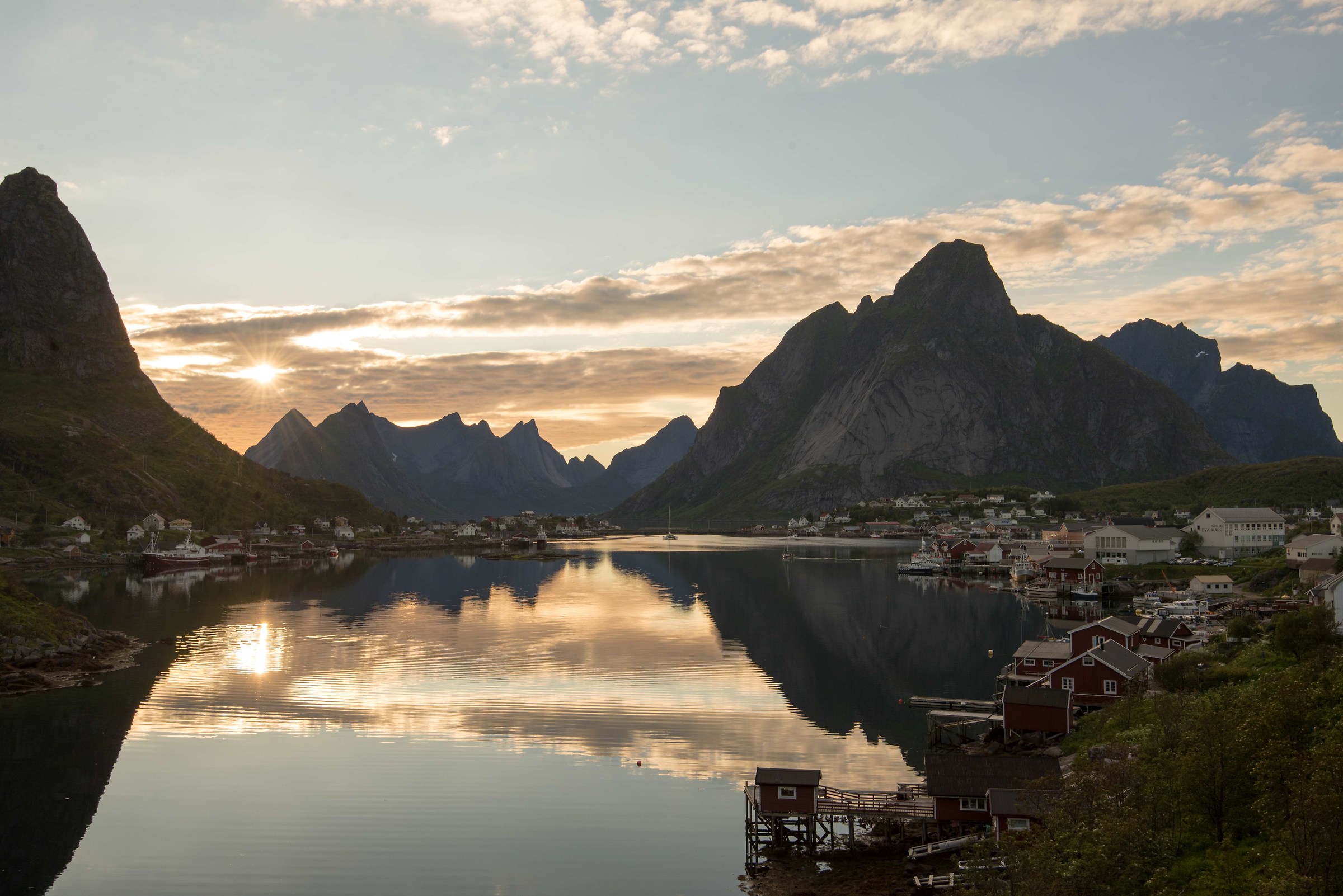 Reine, the pearl of Lofoten, just before midnight