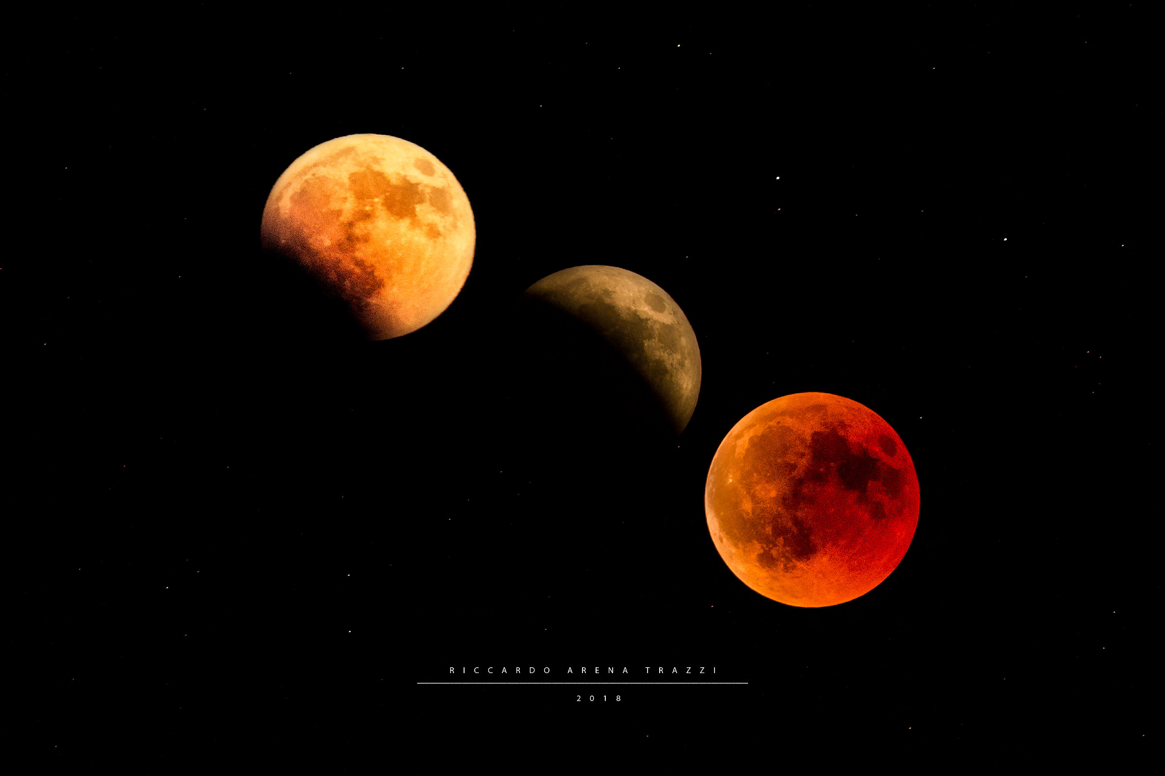 L'eclissi lunare totale in 3 istantanee