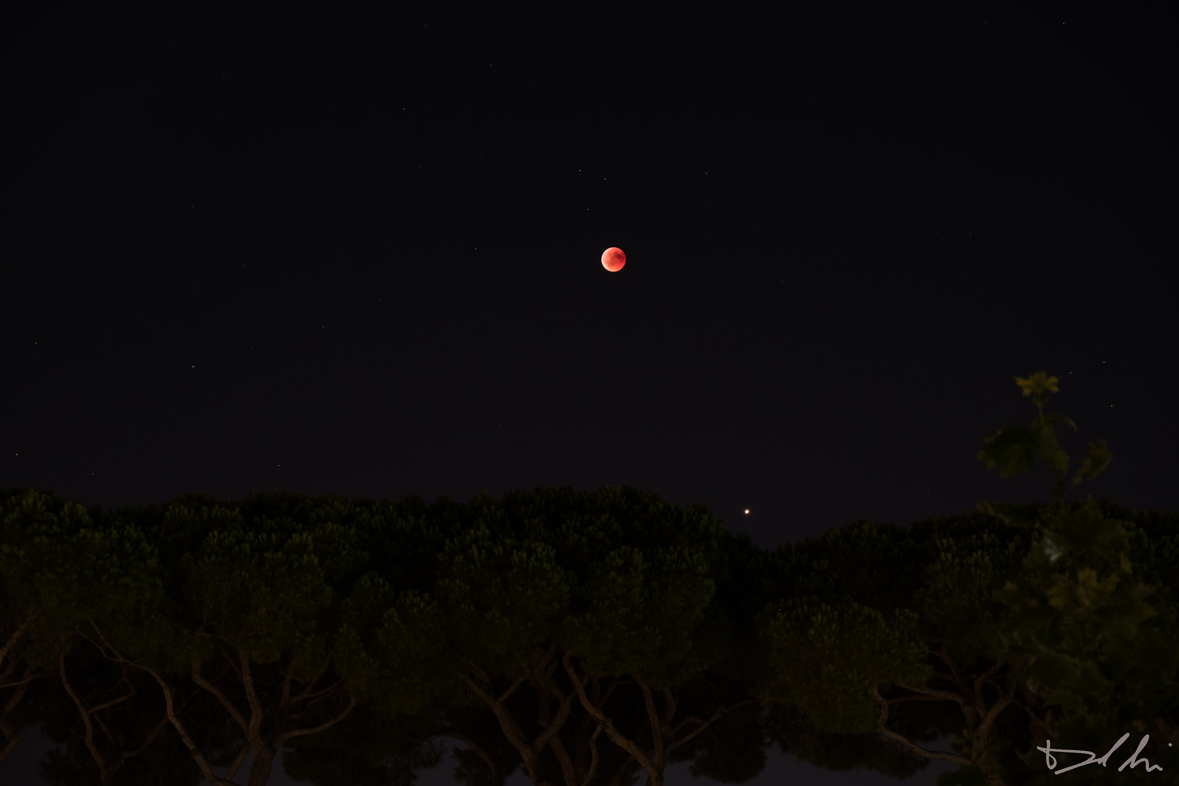 Red Moon and Mars