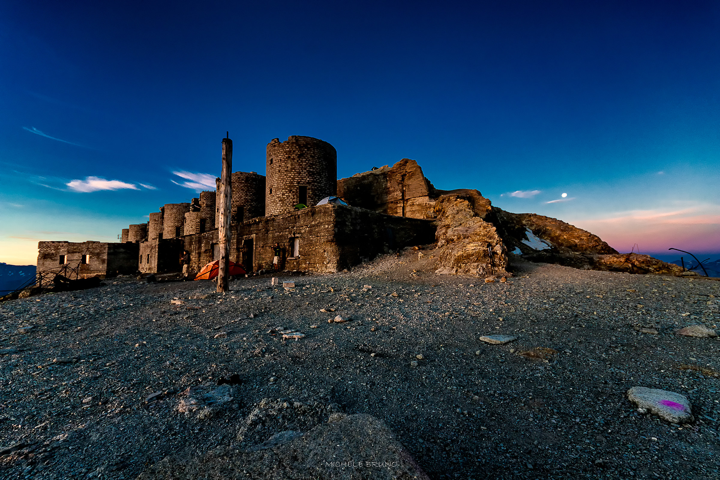 First lights on Chaberton fort