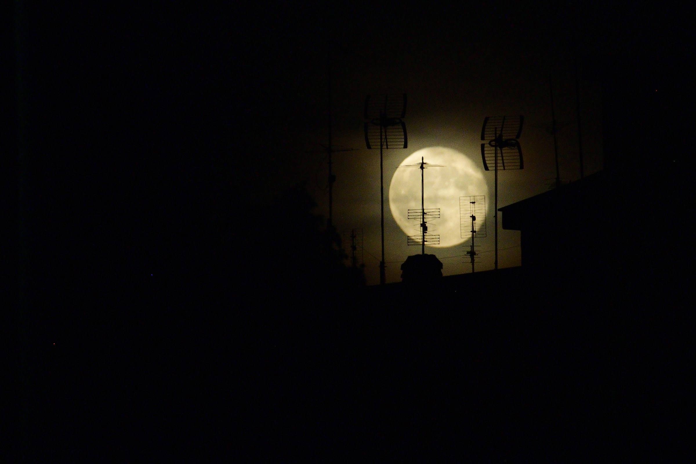 Moon Tan.. Over the roofs