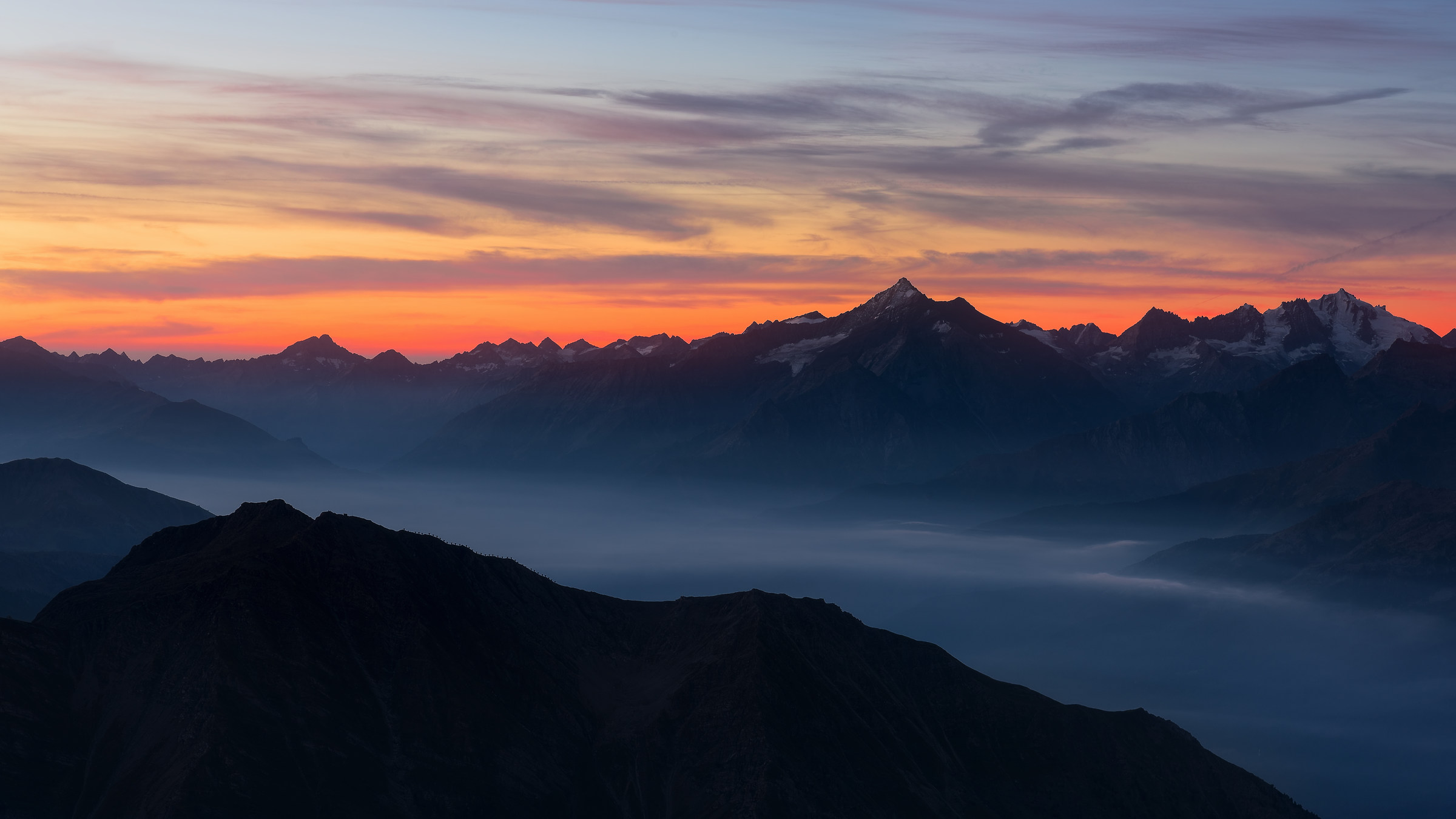 Alps, six o'clock in the morning