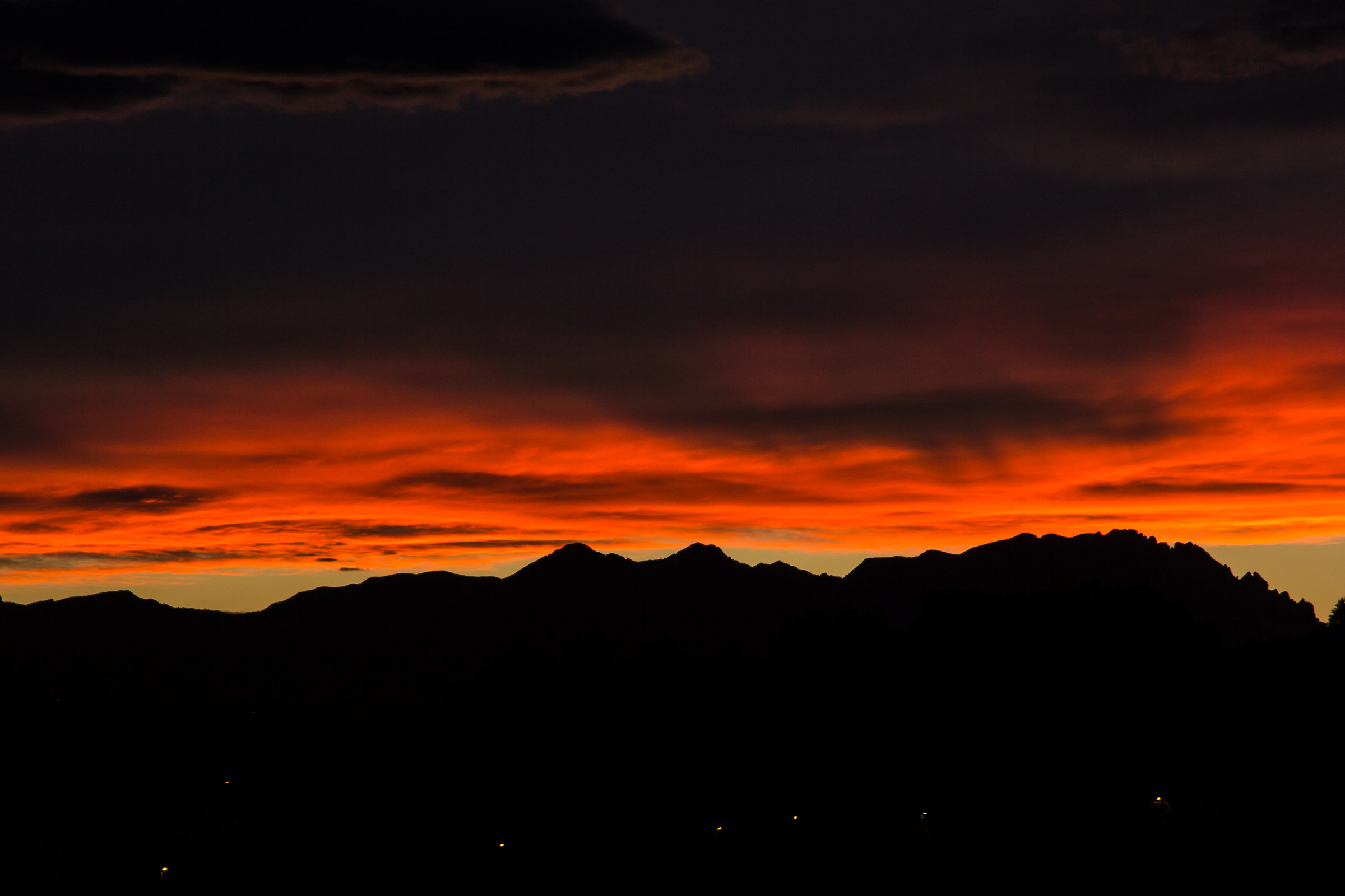 Sunset over the Venetian prealps