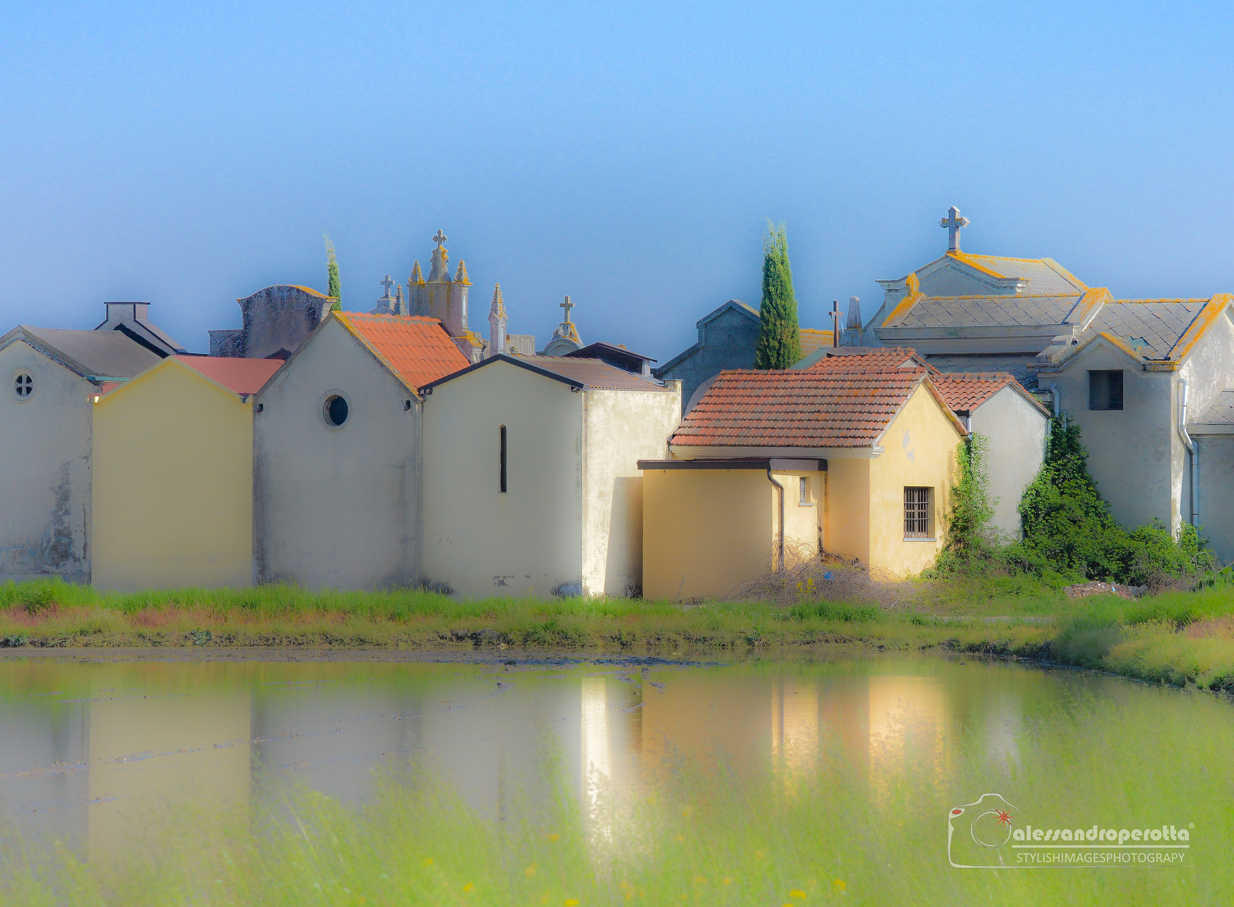 Cemetery in Piedmont rice fields
