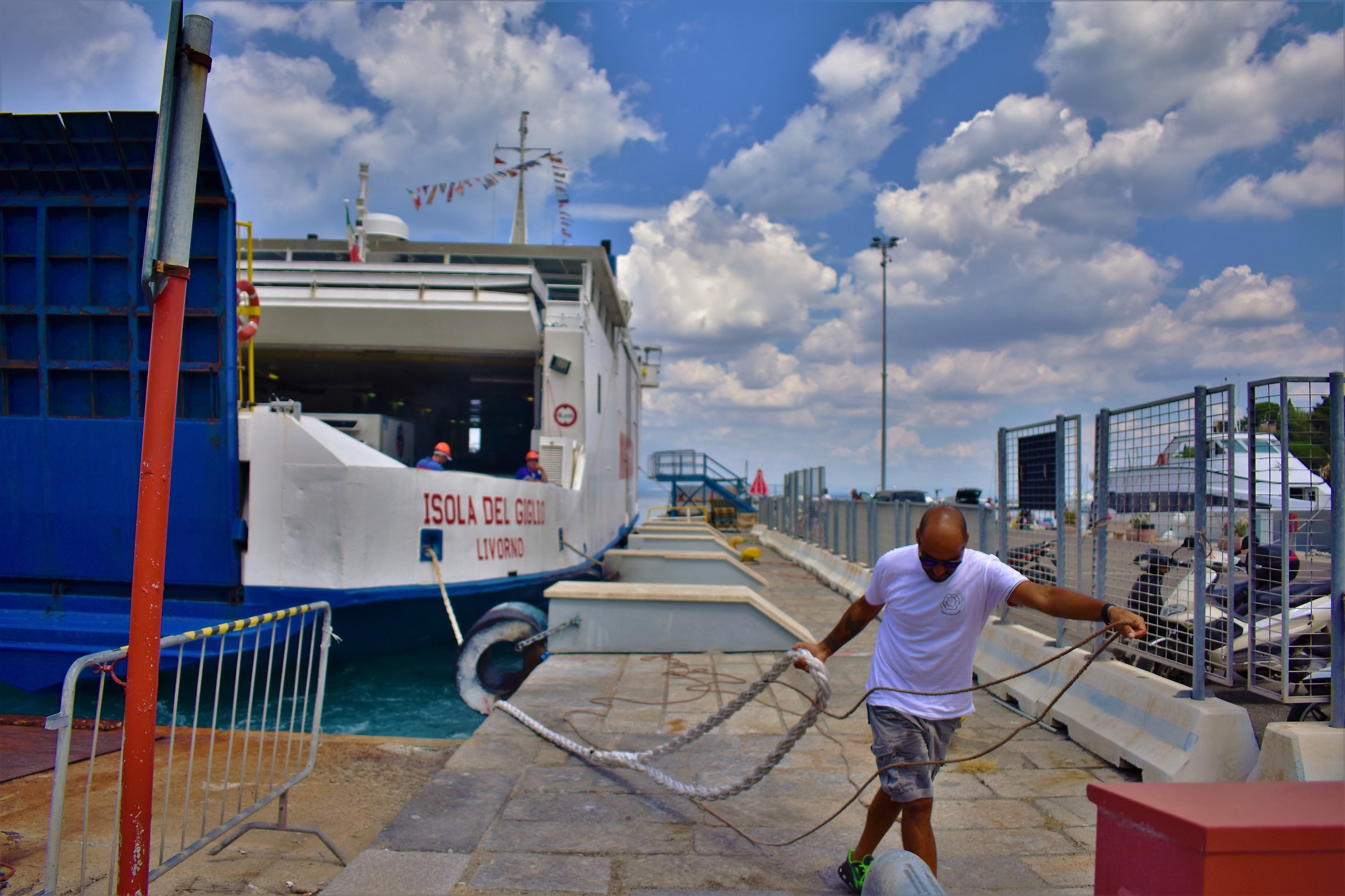 Ormeggiatore a lavoro