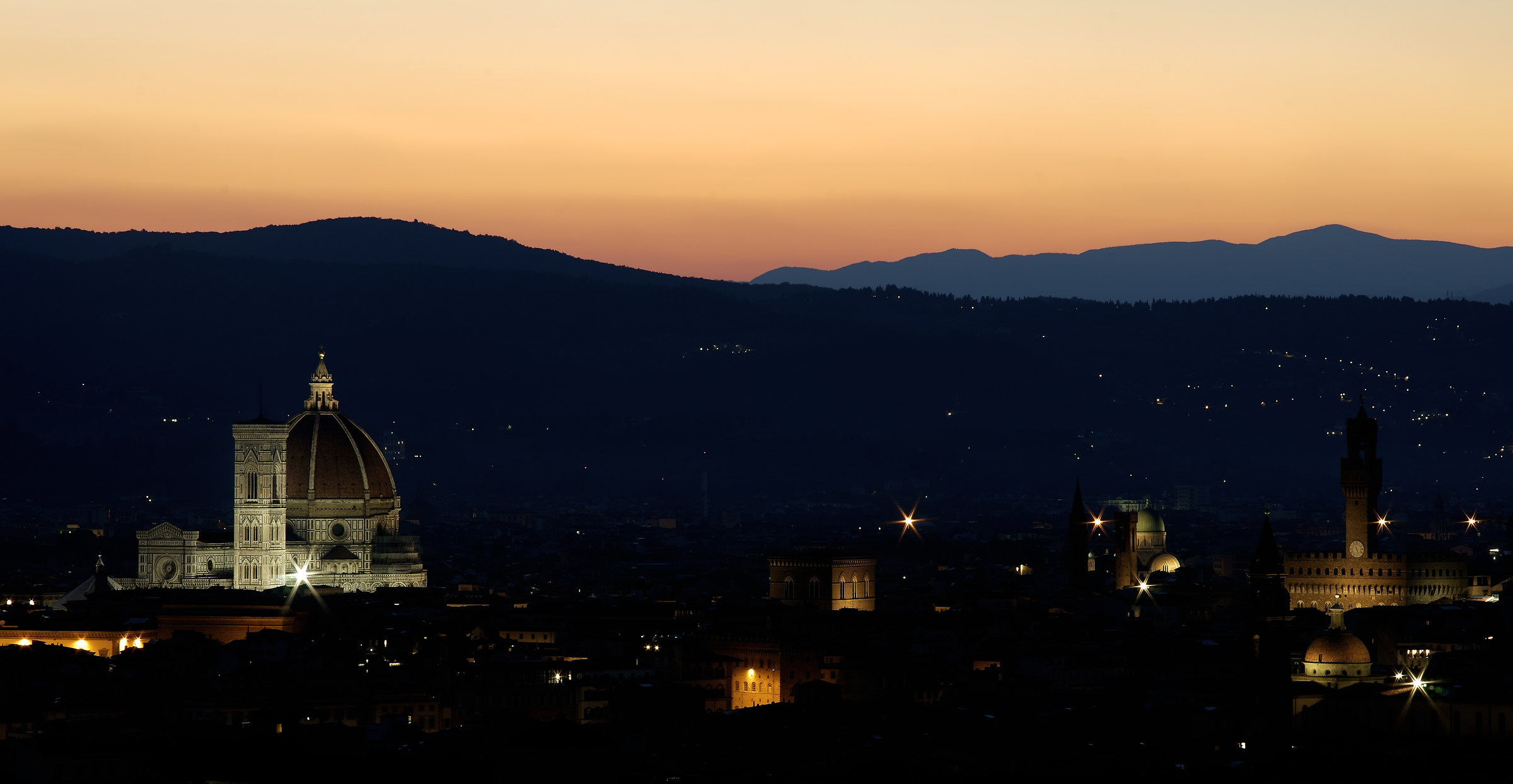 First light of dawn on Florence