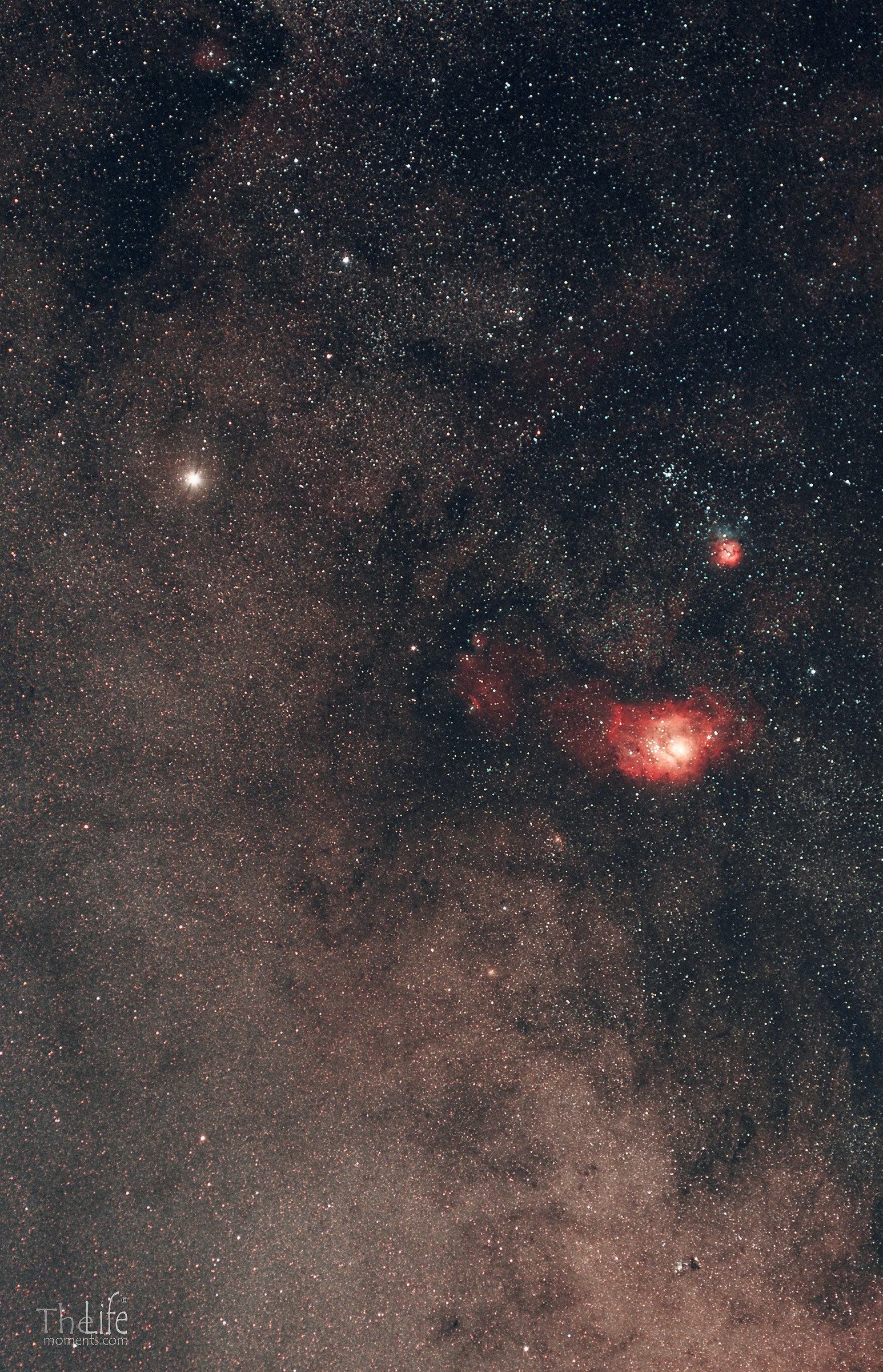 Saturno in Sagittario su 16.07.2018, M8, M20